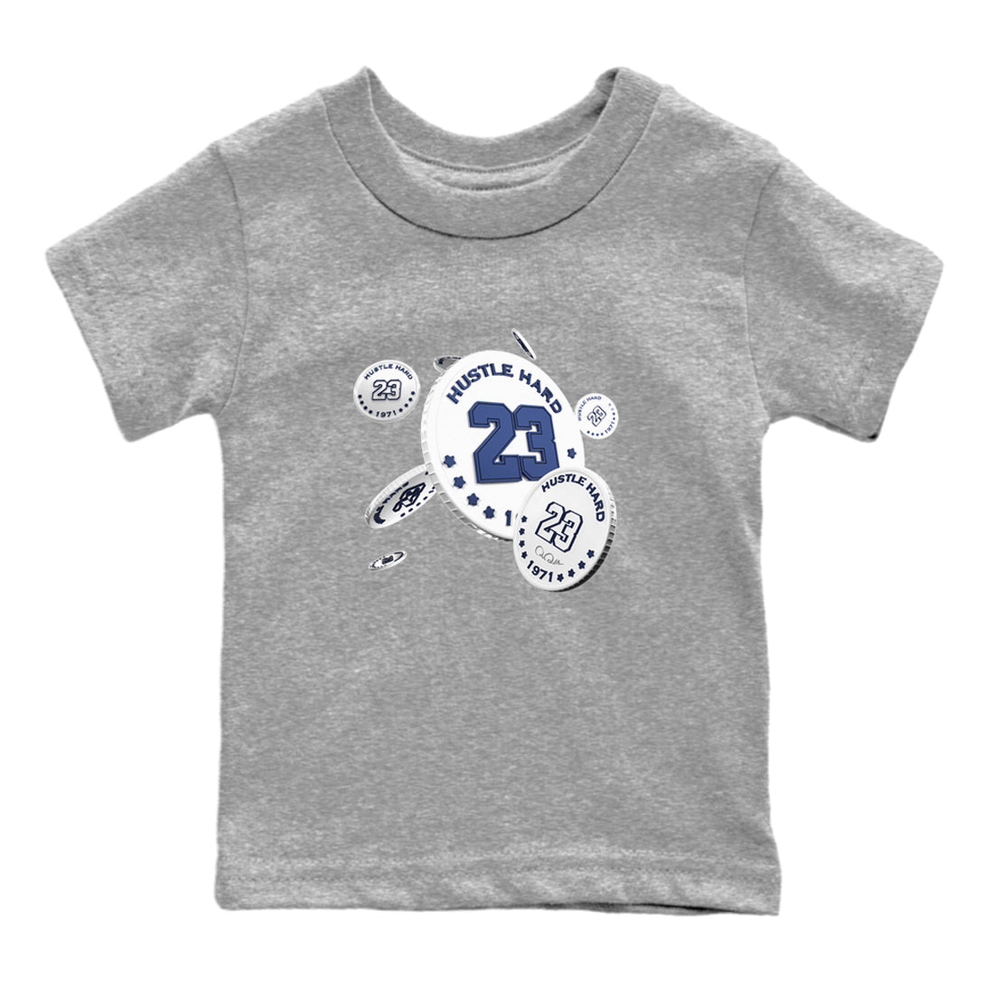 3s Midnight Navy shirt to match jordans Coin Drop sneaker match t-shirt AJ3 Midnight Navy Drip Gear Zone baby toddler Heather Grey 2 Crew Neck T-Shirt