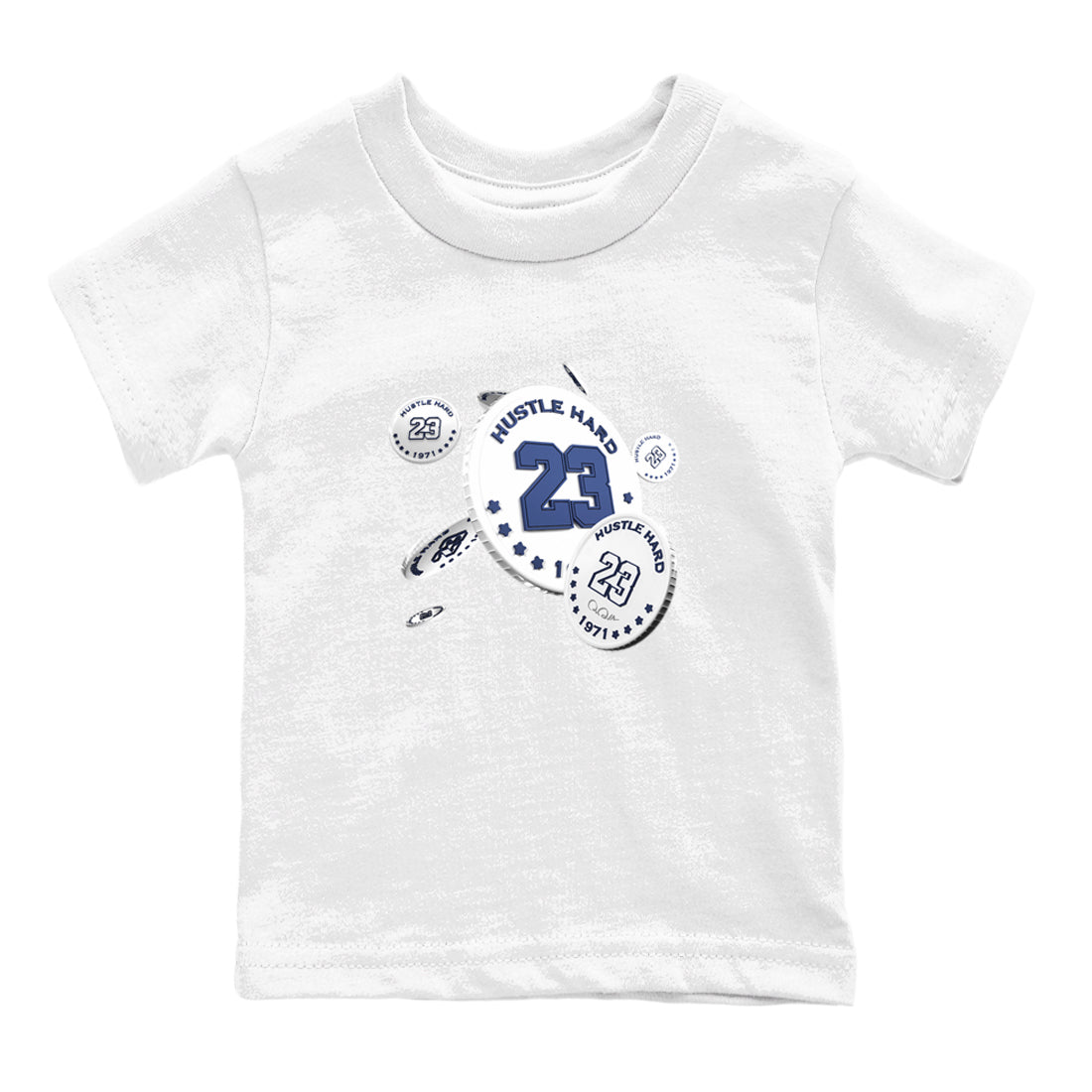 3s Midnight Navy shirt to match jordans Coin Drop sneaker match t-shirt AJ3 Midnight Navy Drip Gear Zone baby toddler White 2 Crew Neck T-Shirt