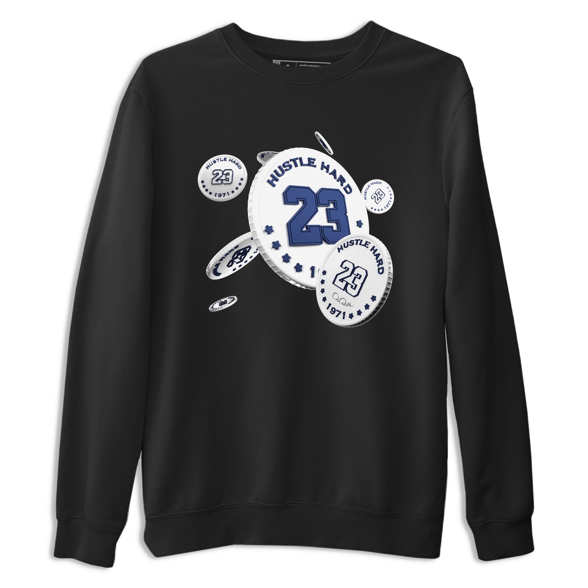 3s Midnight Navy shirt to match jordans Coin Drop sneaker match t-shirt AJ3 Midnight Navy Drip Gear Zone unisex cotton Black 2 Crew Neck T-Shirt