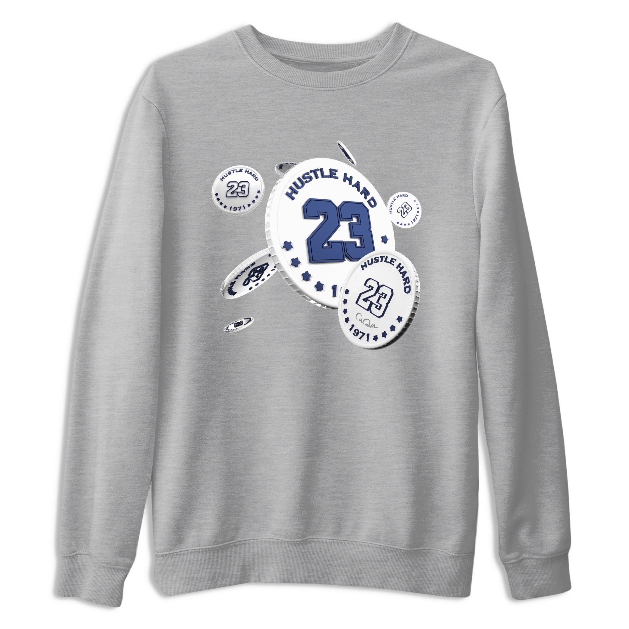 3s Midnight Navy shirt to match jordans Coin Drop sneaker match t-shirt AJ3 Midnight Navy Drip Gear Zone unisex cotton Heather Grey 2 Crew Neck T-Shirt