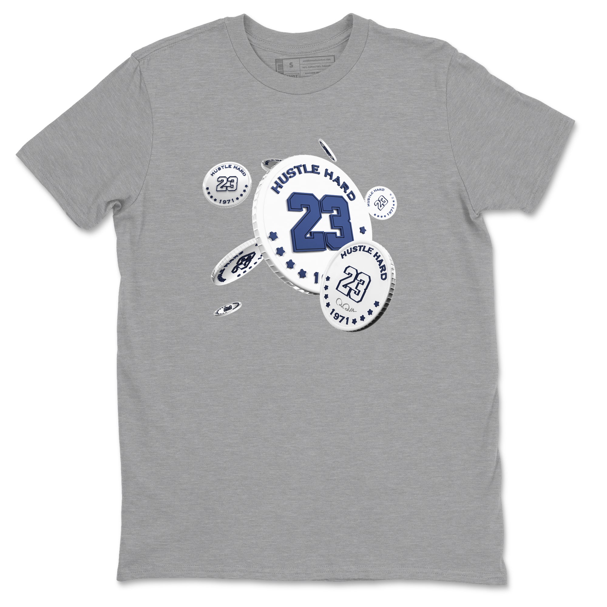 3s Midnight Navy shirt to match jordans Coin Drop sneaker match t-shirt AJ3 Midnight Navy Drip Gear Zone unisex cotton Heather Grey 2 Crew Neck T-Shirt