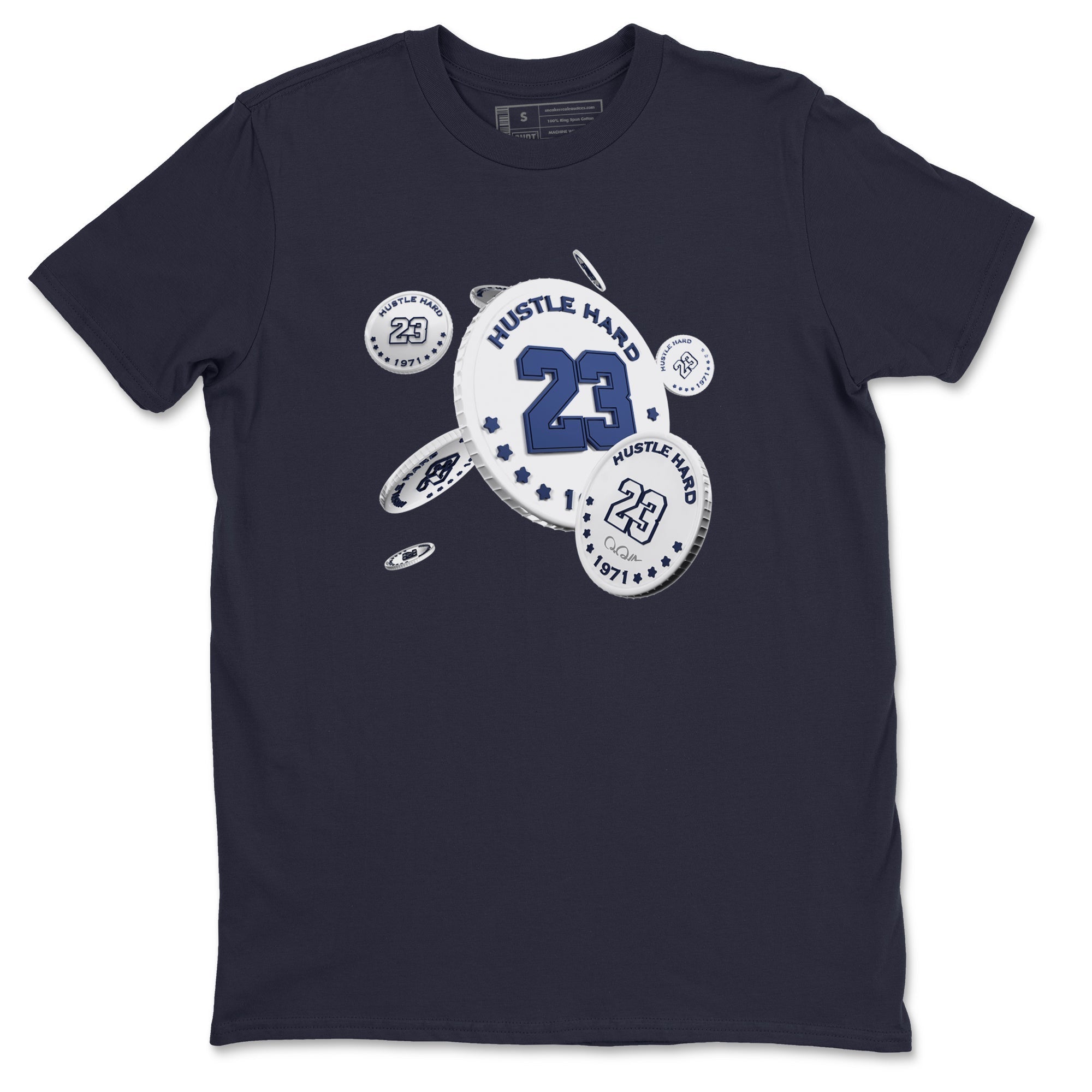 3s Midnight Navy shirt to match jordans Coin Drop sneaker match t-shirt AJ3 Midnight Navy Drip Gear Zone unisex cotton Navy 2 Crew Neck T-Shirt