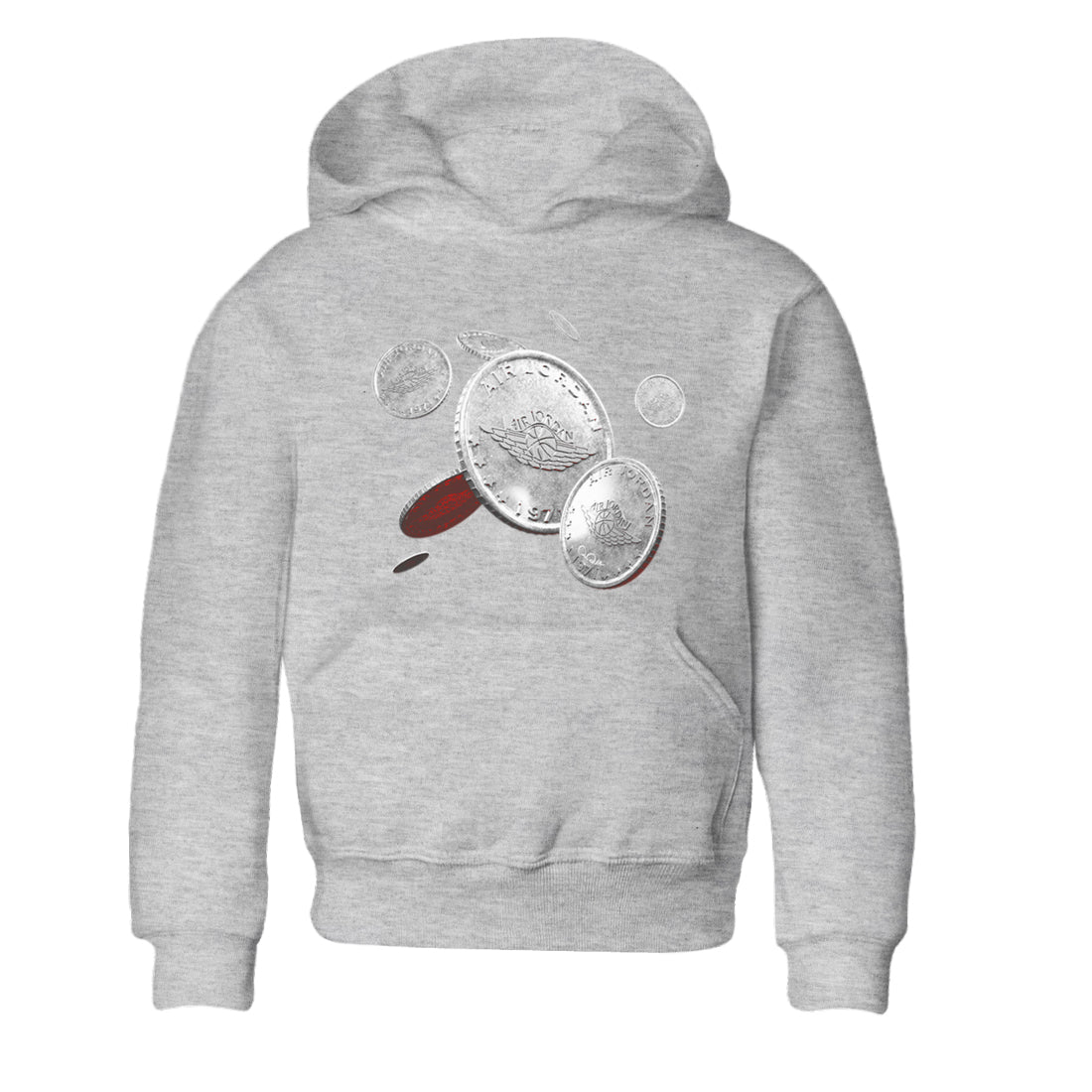 Air Jordan 3 White Cement Shirt To Match Jordans Coin Drop Sneaker Tees AJ3 White Cement Drip Gear Zone Sneaker Matching Clothing Kids Shirts Heather Grey 2