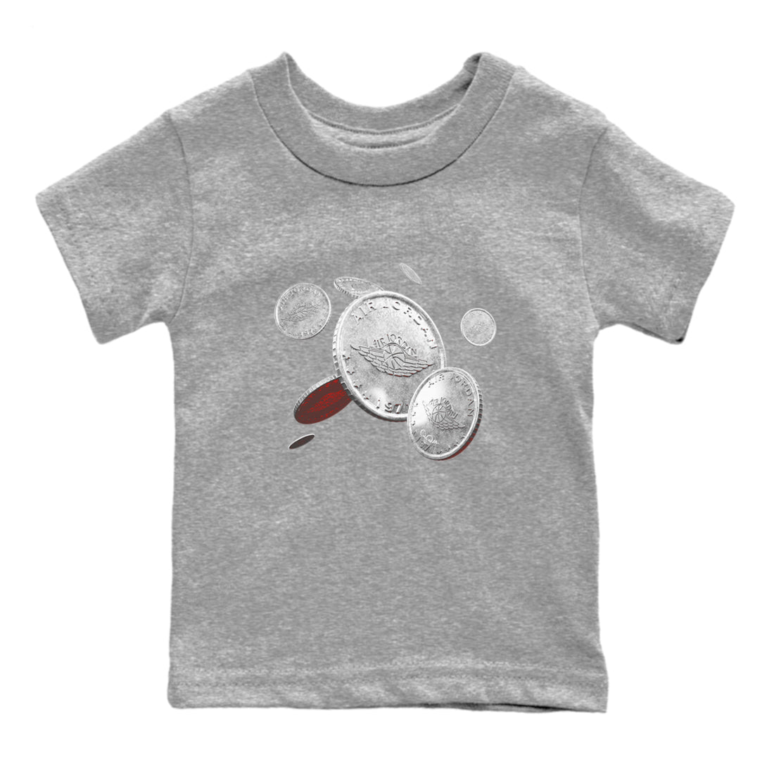 Air Jordan 3 White Cement Shirt To Match Jordans Coin Drop Sneaker Tees AJ3 White Cement Drip Gear Zone Sneaker Matching Clothing Kids Shirts Heather Grey 2