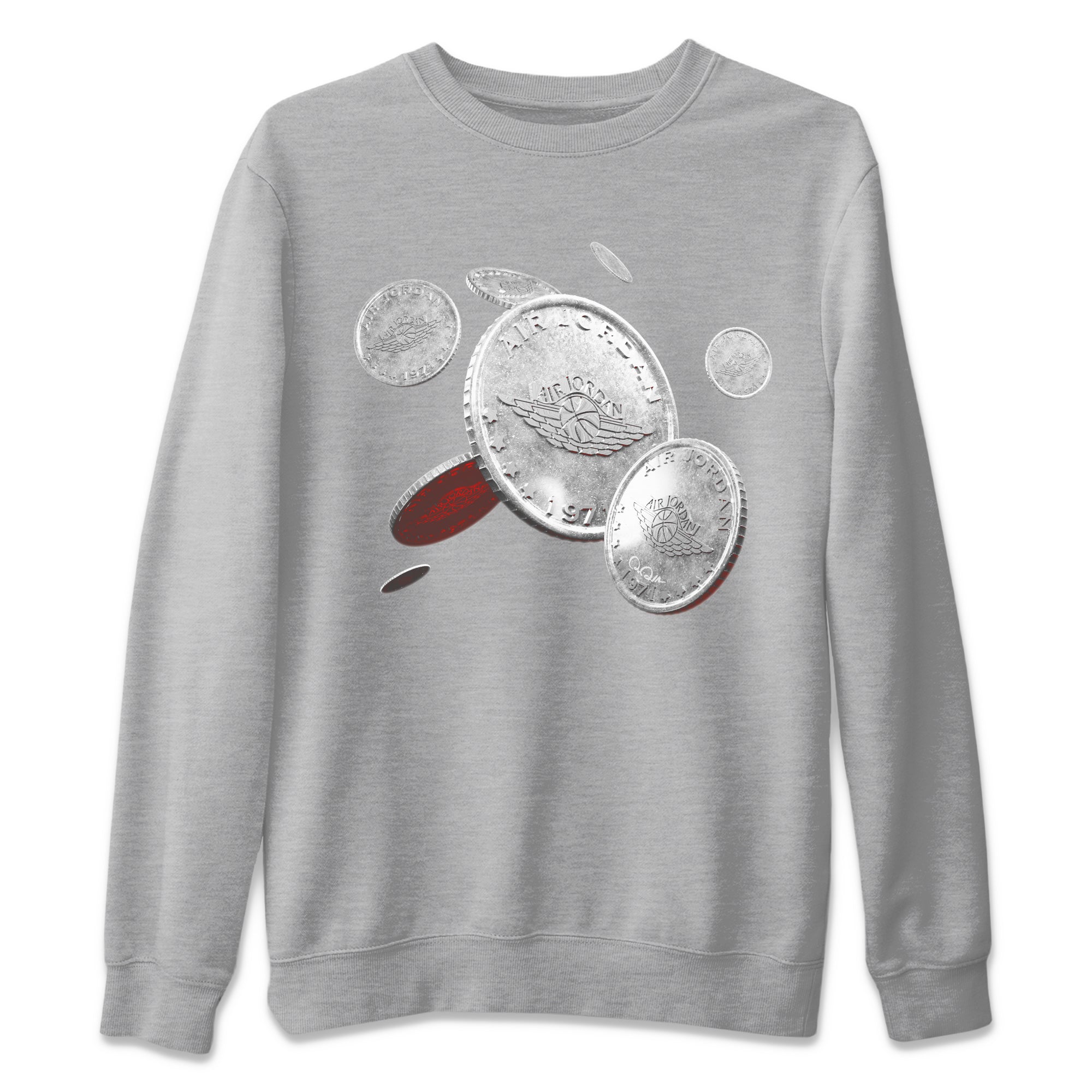 Air Jordan 3 White Cement Shirt To Match Jordans Coin Drop Sneaker Tees AJ3 White Cement Drip Gear Zone Sneaker Matching Clothing Unisex Shirts Heather Grey 2