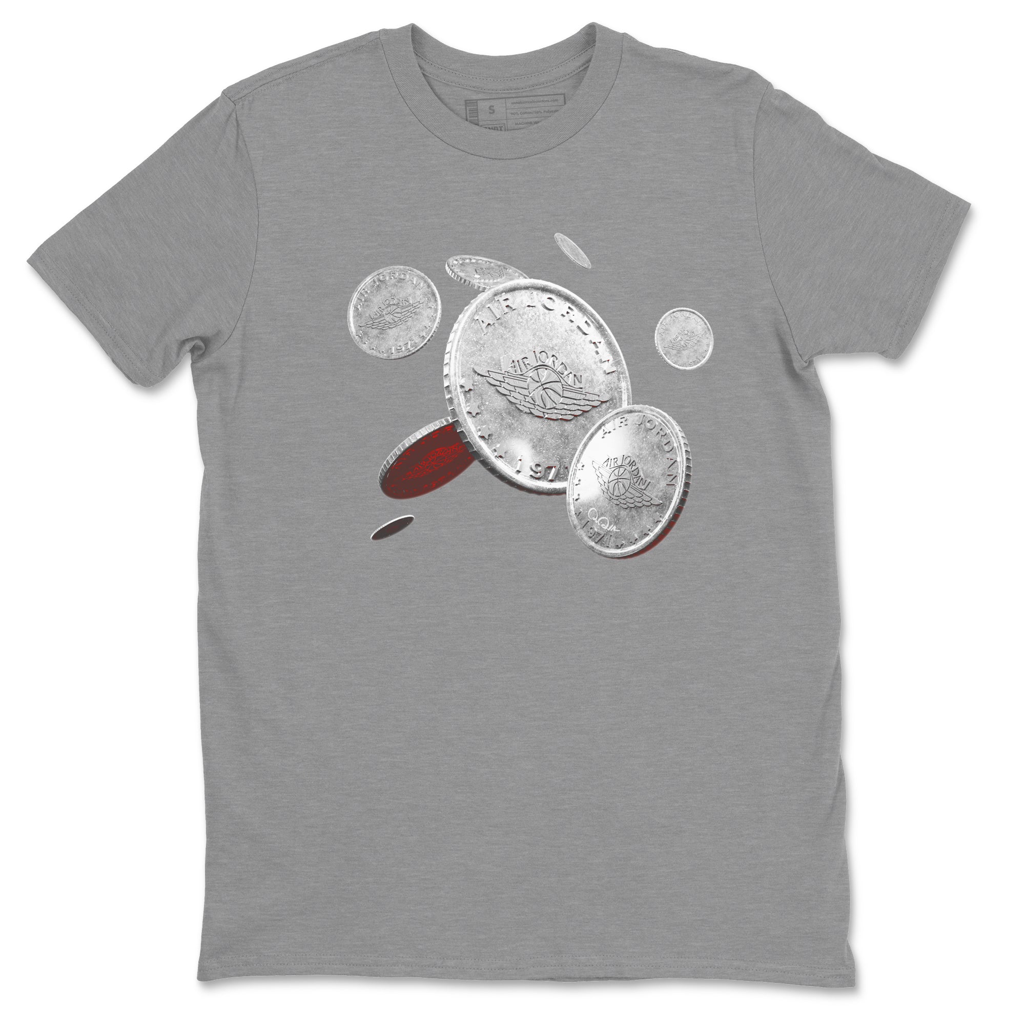 Air Jordan 3 White Cement Shirt To Match Jordans Coin Drop Sneaker Tees AJ3 White Cement Drip Gear Zone Sneaker Matching Clothing Unisex Shirts Heather Grey 2