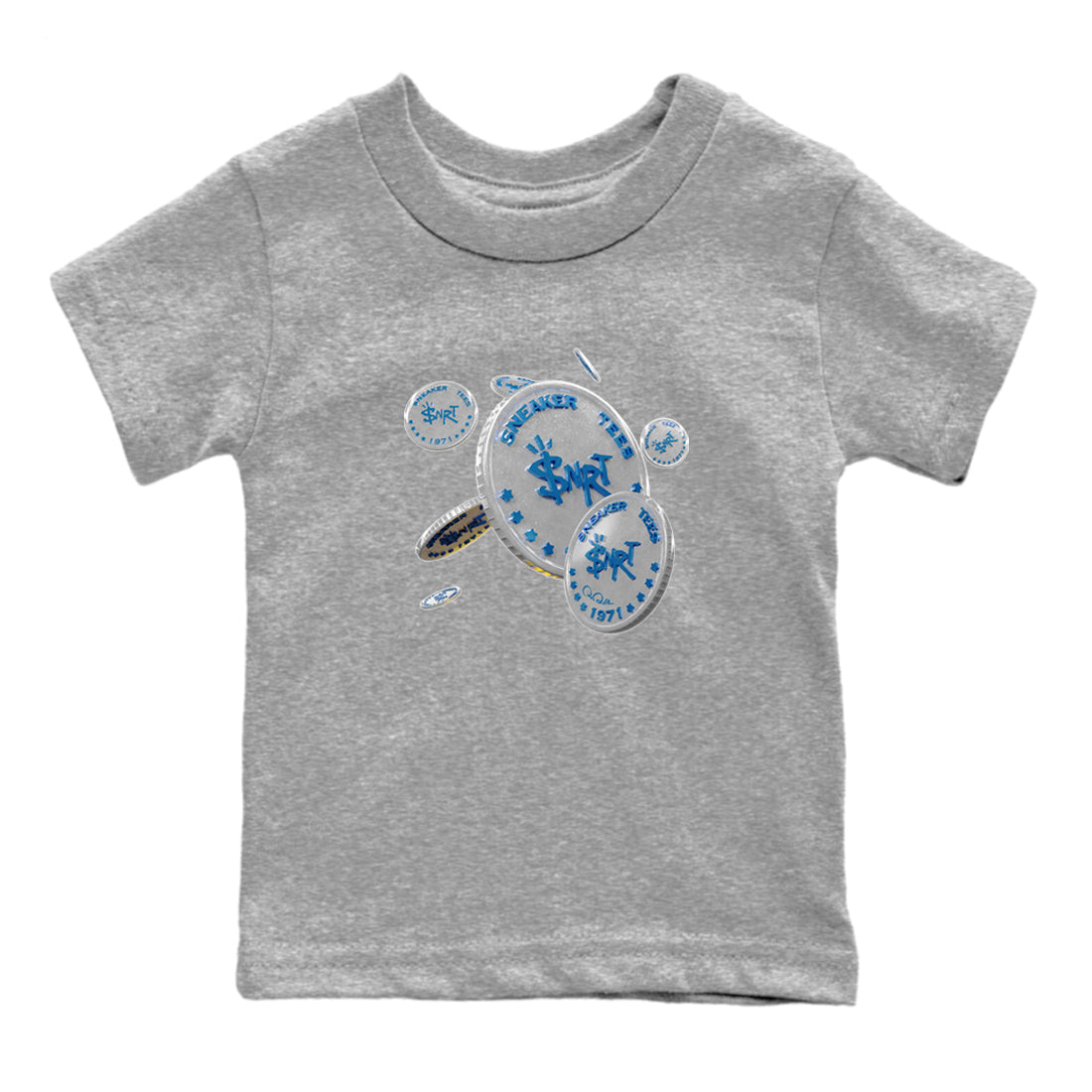 Air Jordan 3 Wizards Sneaker Match Tees Coin Drop Streetwear Sneaker Shirt AJ3 NBA Wizards  Sneaker Release Tees Kids Shirts Heather Grey 2