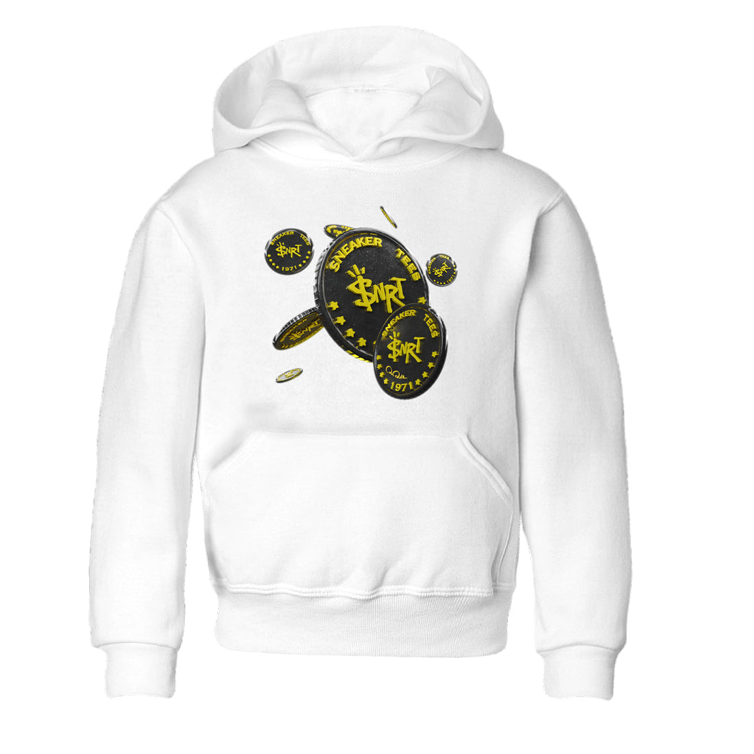 Air Jordan 4 Thunder Sneaker Match Tees Coin Drop Streetwear Sneaker Shirt AJ4 Thunder Jumpman Sneaker Release Tees Kids Shirts White 2