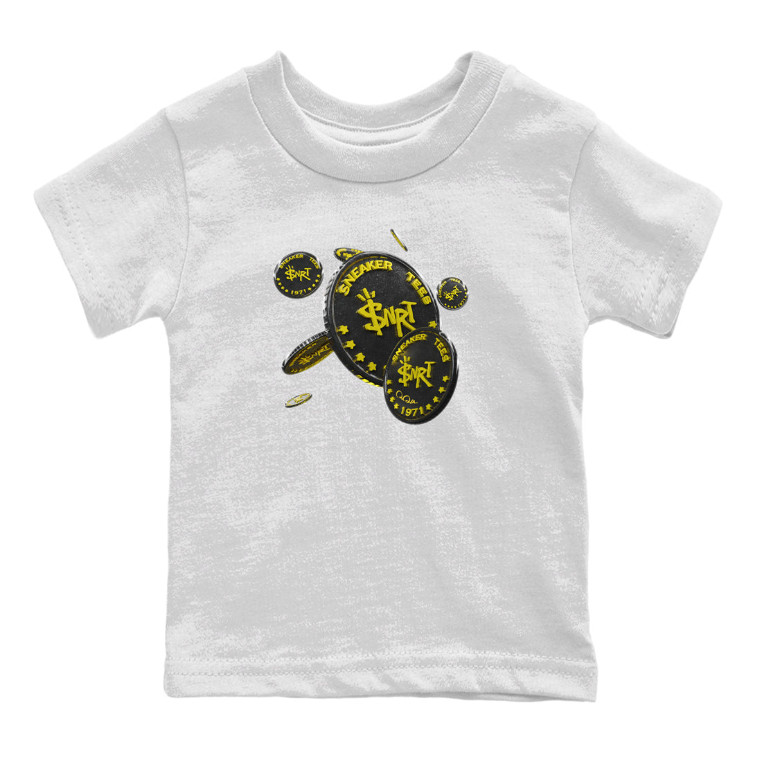 Air Jordan 4 Thunder Sneaker Match Tees Coin Drop Streetwear Sneaker Shirt AJ4 Thunder Jumpman Sneaker Release Tees Kids Shirts White 2