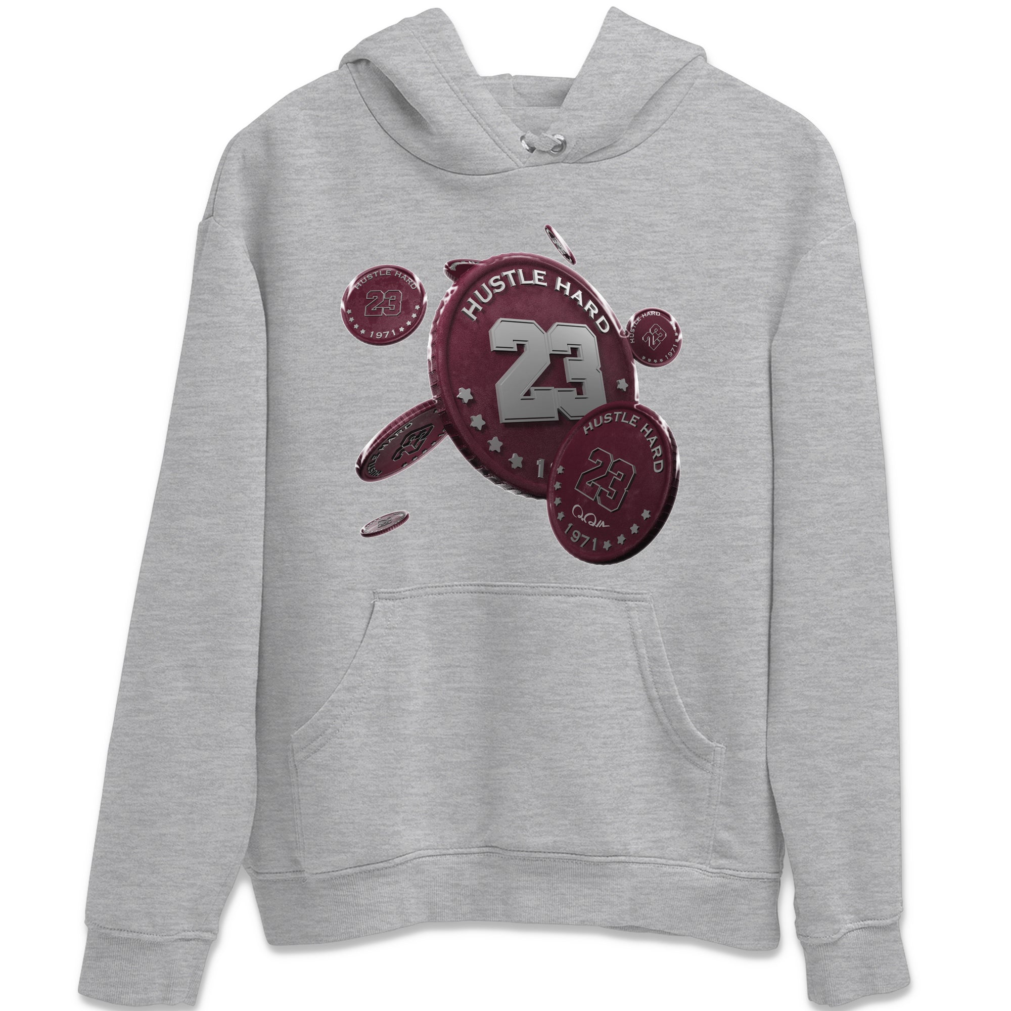 Air Jordan 5 Burgundy Sneaker Match Tees Coin Drop Sneaker Tees AJ5 Burgundy Sneaker Release Tees Unisex Shirts Heather Grey 2