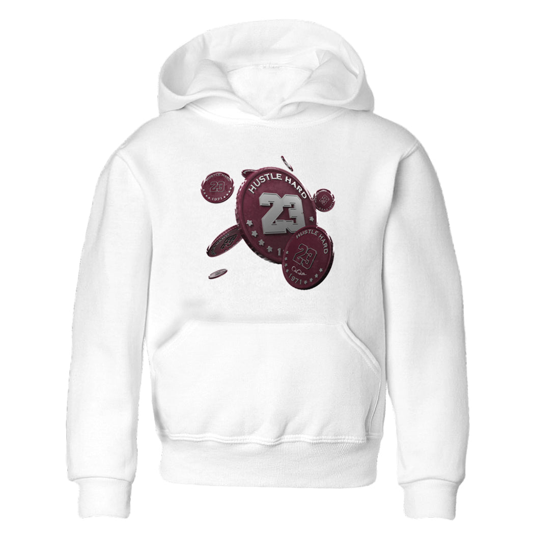 Air Jordan 5 Burgundy Sneaker Match Tees Coin Drop Sneaker Tees AJ5 Burgundy Sneaker Release Tees Kids Shirts White 2