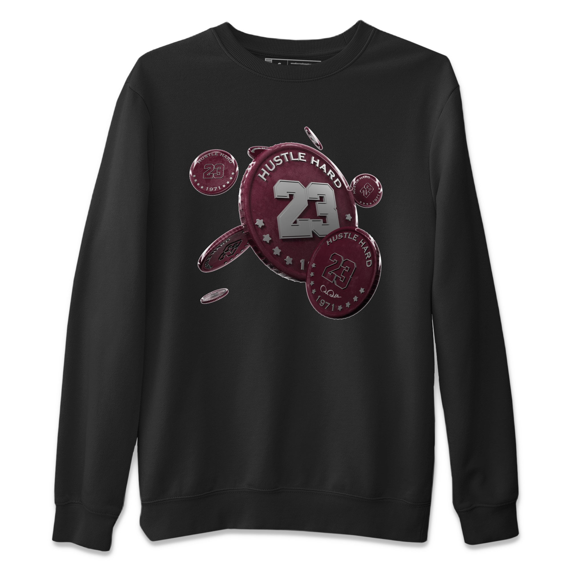 Air Jordan 5 Burgundy Sneaker Match Tees Coin Drop Sneaker Tees AJ5 Burgundy Sneaker Release Tees Unisex Shirts Black 2
