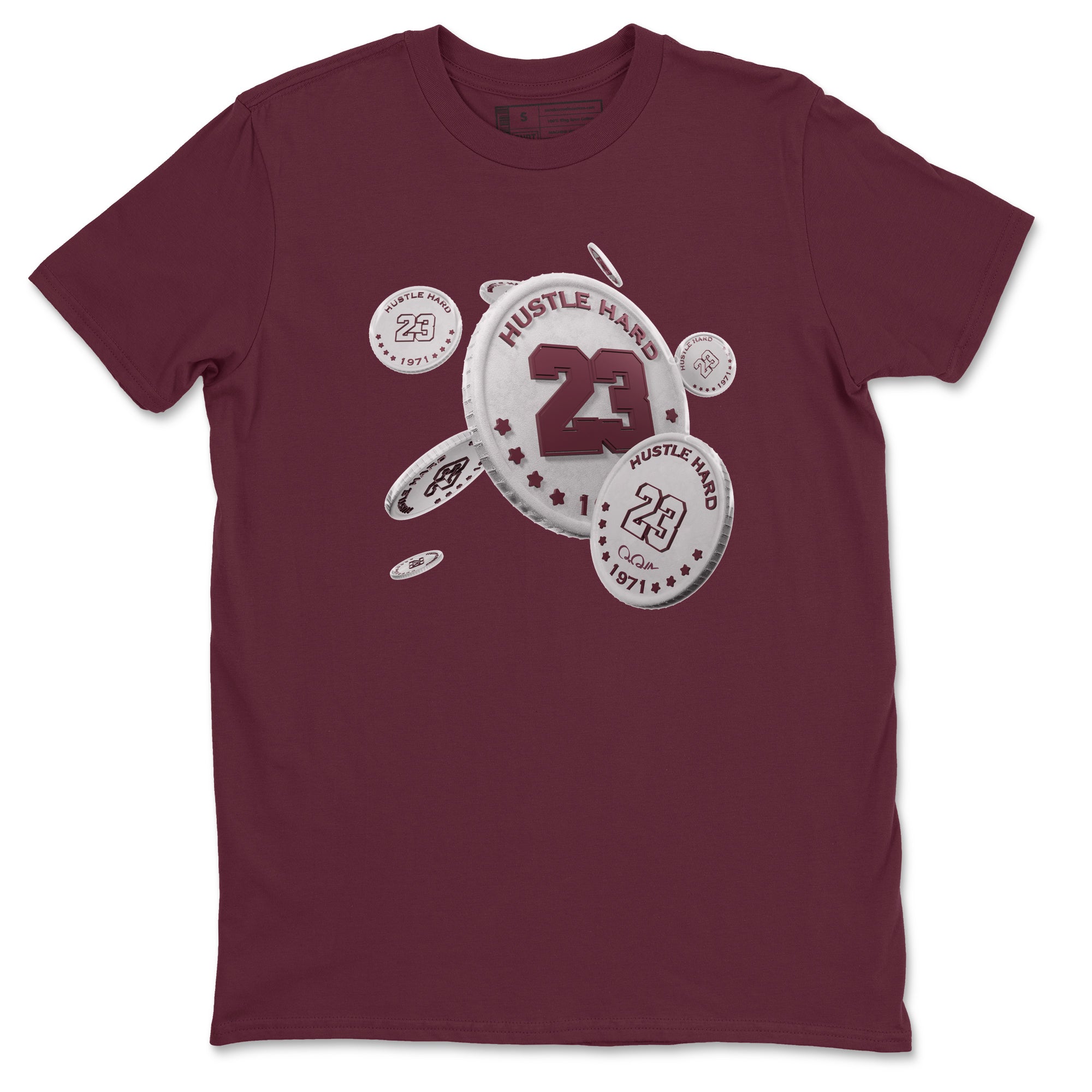 Air Jordan 5 Burgundy Sneaker Match Tees Coin Drop Sneaker Tees AJ5 Burgundy Sneaker Release Tees Unisex Shirts Maroon 2
