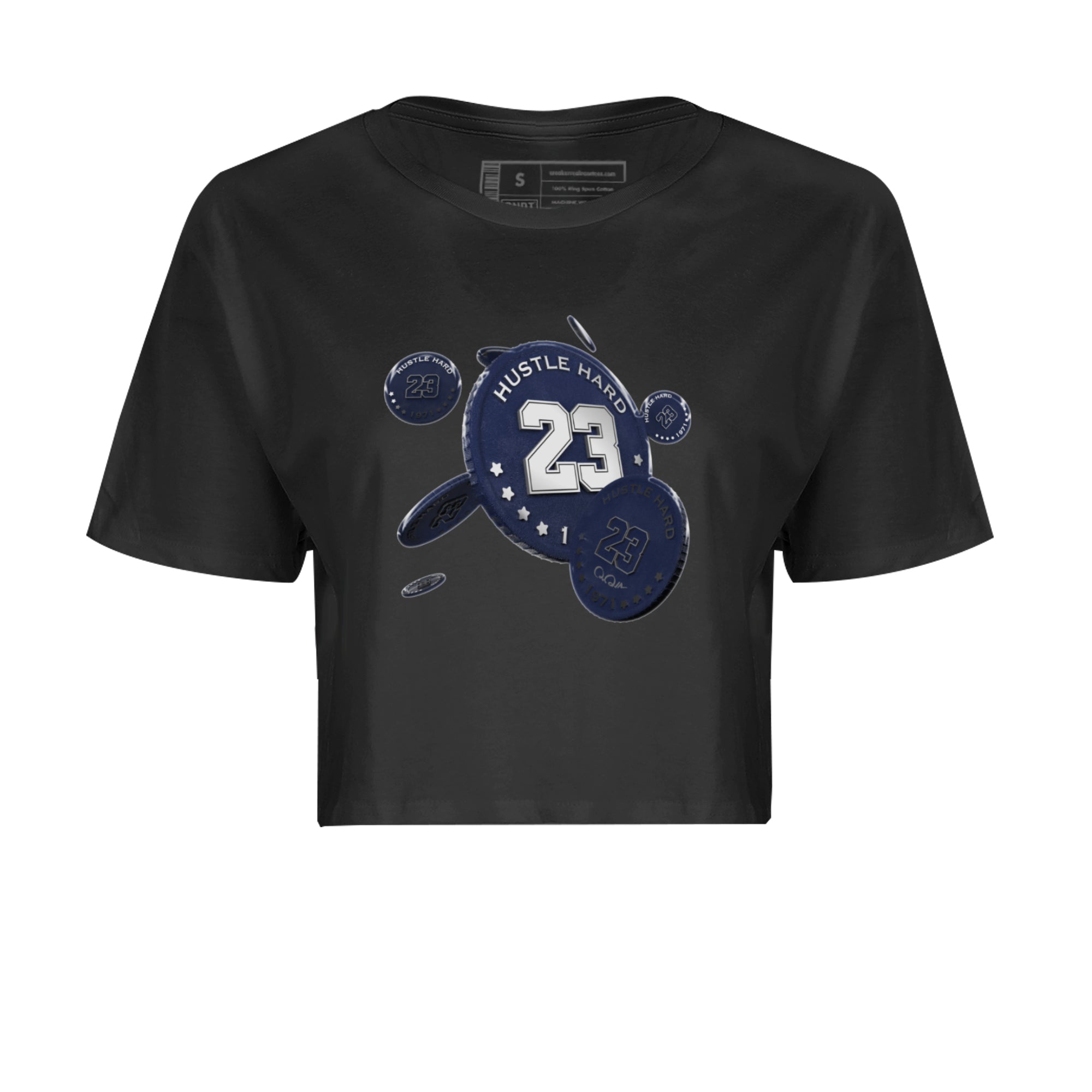 Air Jordan 5 Georgetown Sneaker Match Tees Coin Drop Streetwear Sneaker Shirt AJ5 Georgetown Sneaker Release Tees Women's Shirts Black 2