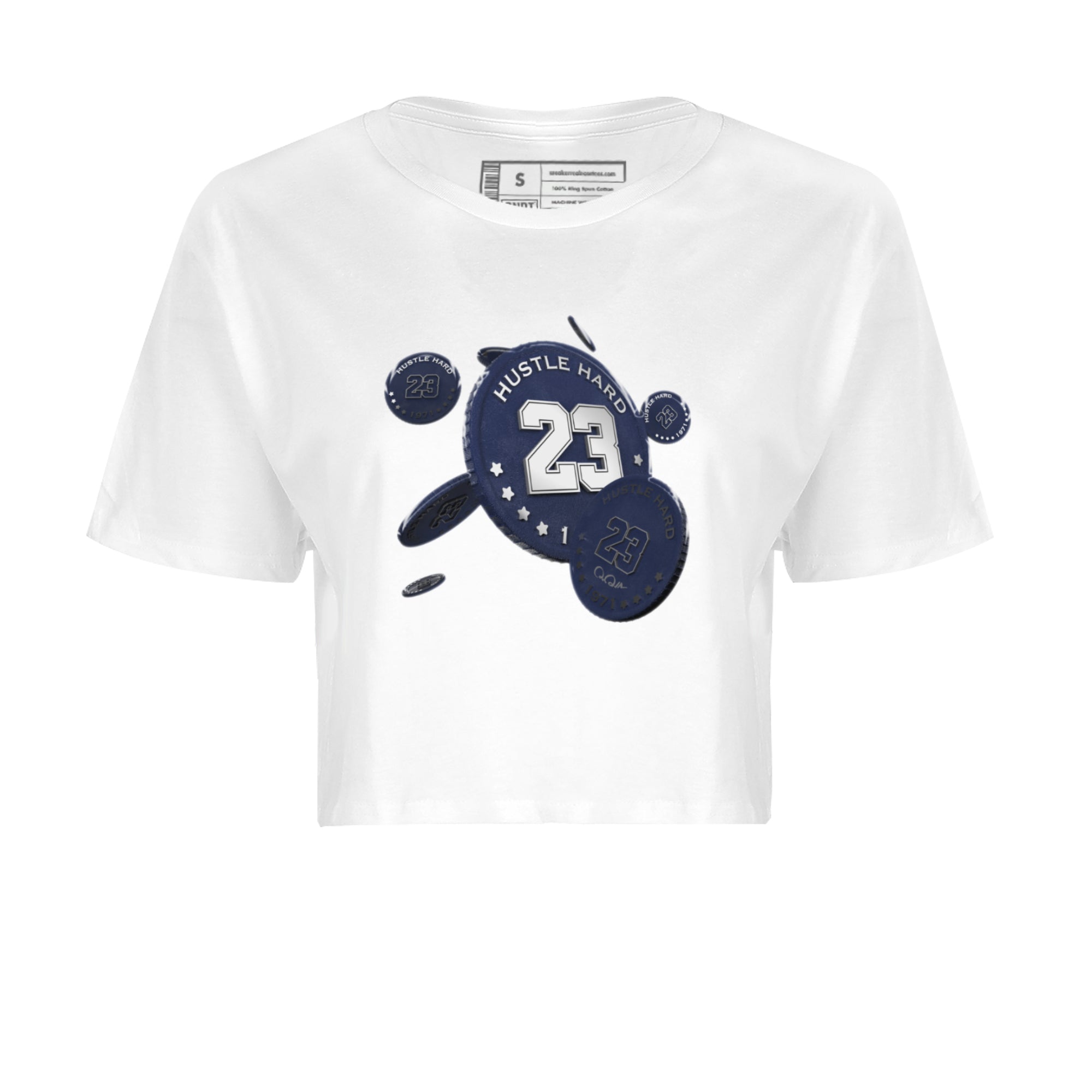 Air Jordan 5 Georgetown Sneaker Match Tees Coin Drop Streetwear Sneaker Shirt AJ5 Georgetown Sneaker Release Tees Women's Shirts White 2