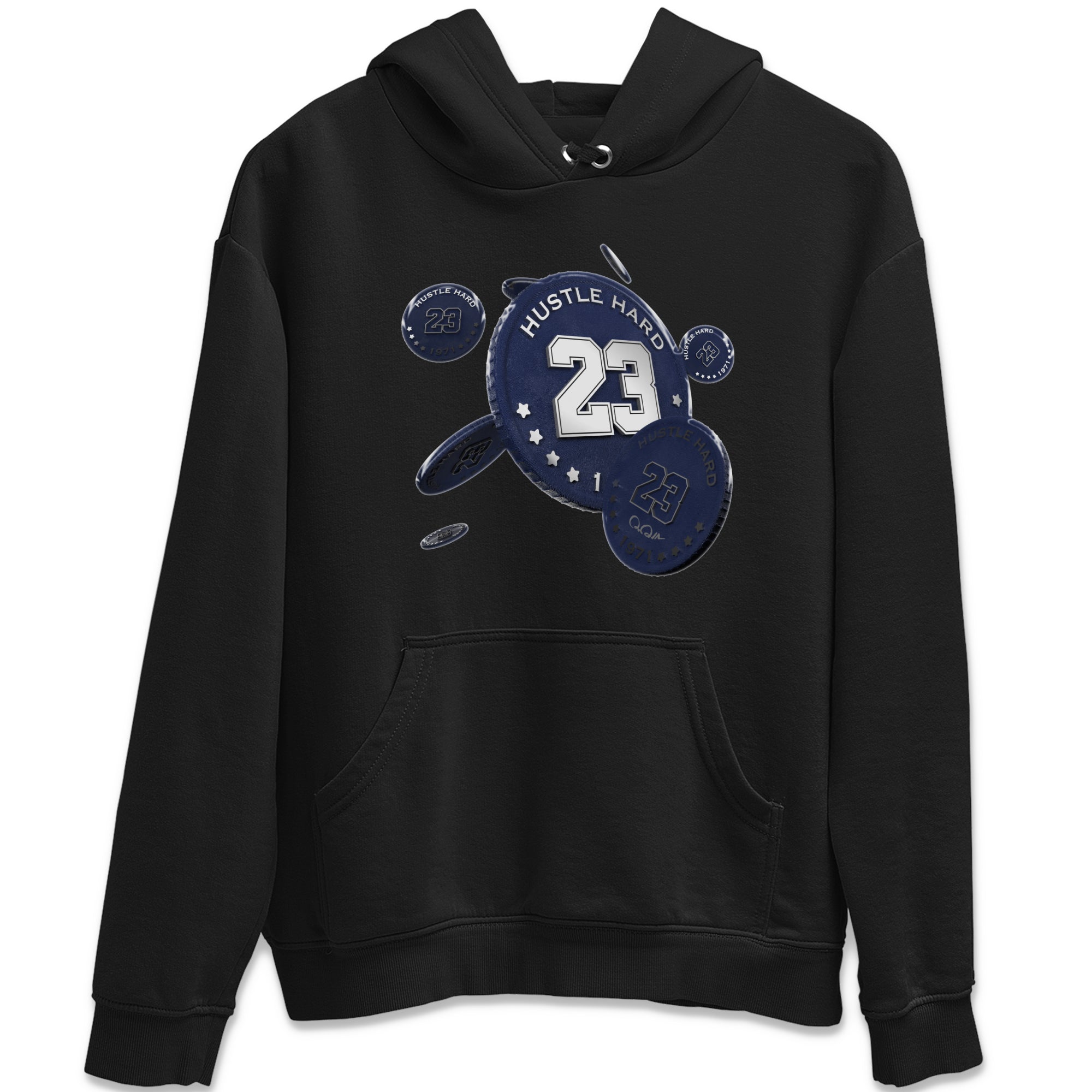 Air Jordan 5 Georgetown Sneaker Match Tees Coin Drop Streetwear Sneaker Shirt AJ5 Georgetown Sneaker Release Tees Unisex Shirts Black 2