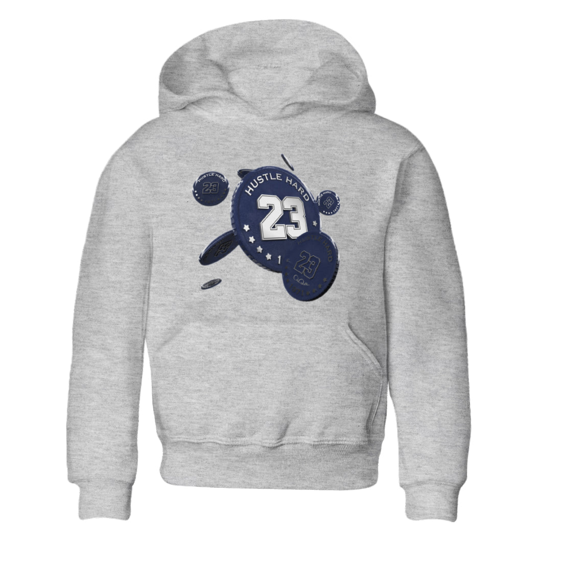 Air Jordan 5 Georgetown Sneaker Match Tees Coin Drop Streetwear Sneaker Shirt AJ5 Georgetown Sneaker Release Tees Kids Shirts Heather Grey 2