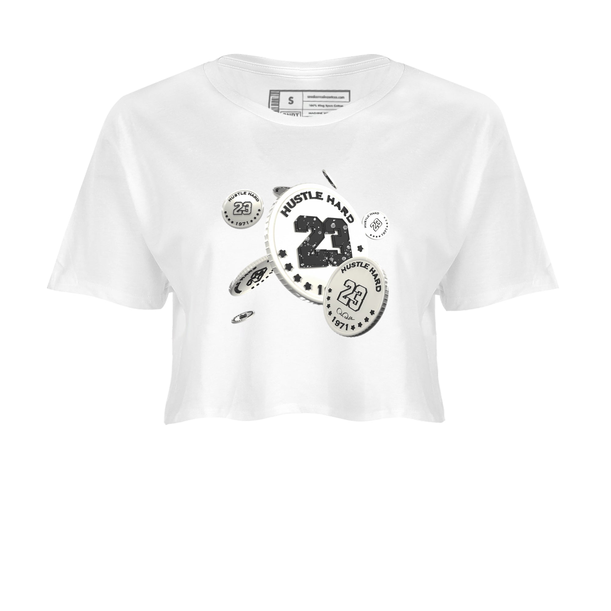 5s Sail shirt to match jordans Coin Drop sneaker tees Air Jordan 5 Sail Drip Gear Zone White 2 crop length shirt