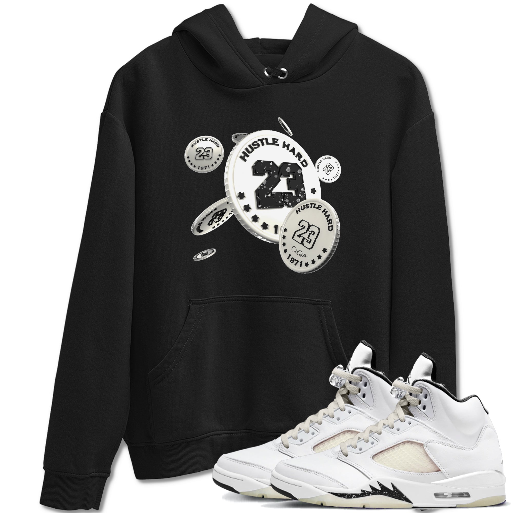 5s Sail shirt to match jordans Coin Drop sneaker tees Air Jordan 5 Sail Drip Gear Zone unisex cotton Black 1 crew neck shirt