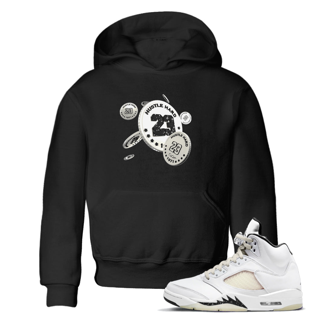 5s Sail shirt to match jordans Coin Drop sneaker tees Air Jordan 5 Sail Drip Gear Zone baby toddler Black 1 cotton Shirt