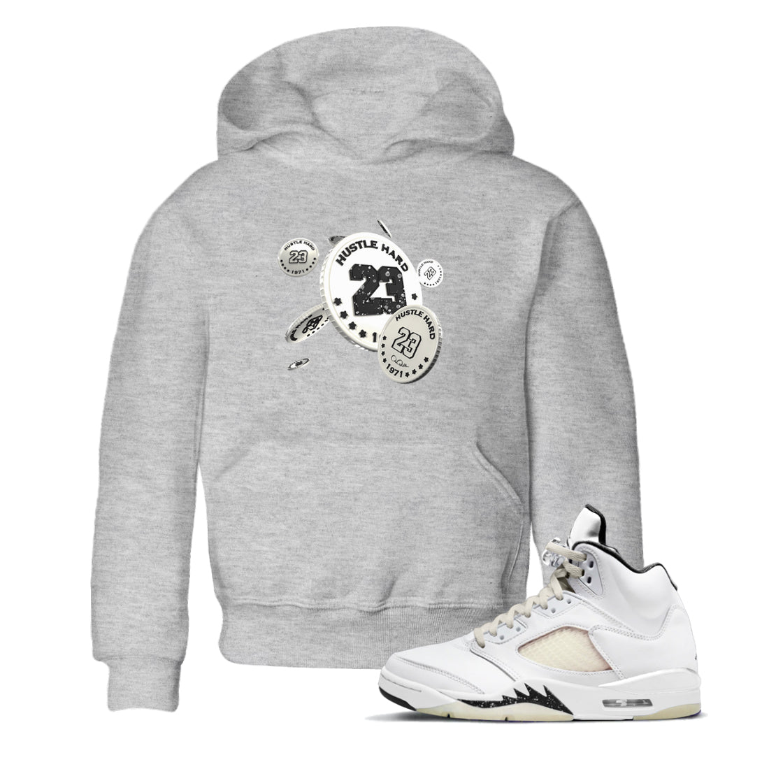5s Sail shirt to match jordans Coin Drop sneaker tees Air Jordan 5 Sail Drip Gear Zone baby toddler Heather Grey 1 cotton Shirt