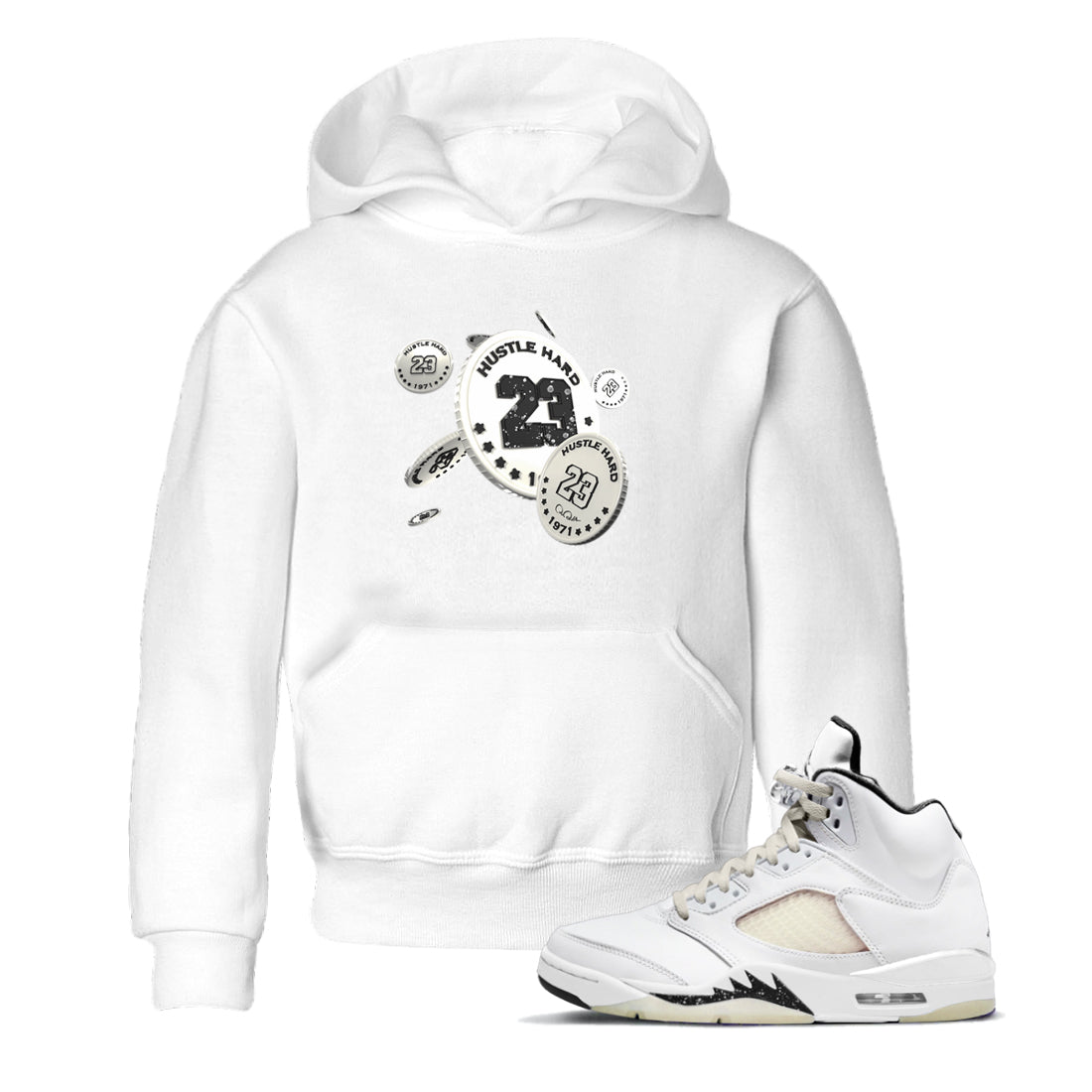 5s Sail shirt to match jordans Coin Drop sneaker tees Air Jordan 5 Sail Drip Gear Zone baby toddler White 1 cotton Shirt