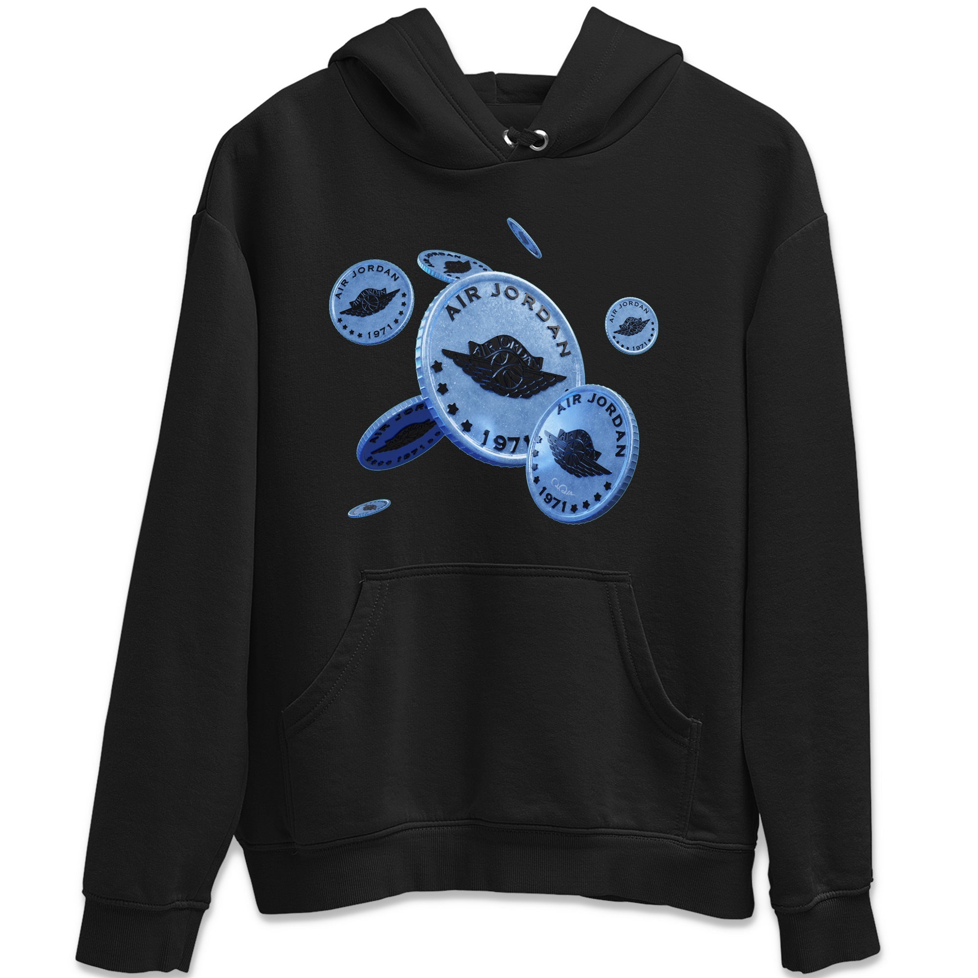 Air Jordan 5 UNC Shirt To Match Jordans Coin Drop Sneaker Tees AJ5 UNC Drip Gear Zone Sneaker Matching Clothing Unisex Shirts Black 2