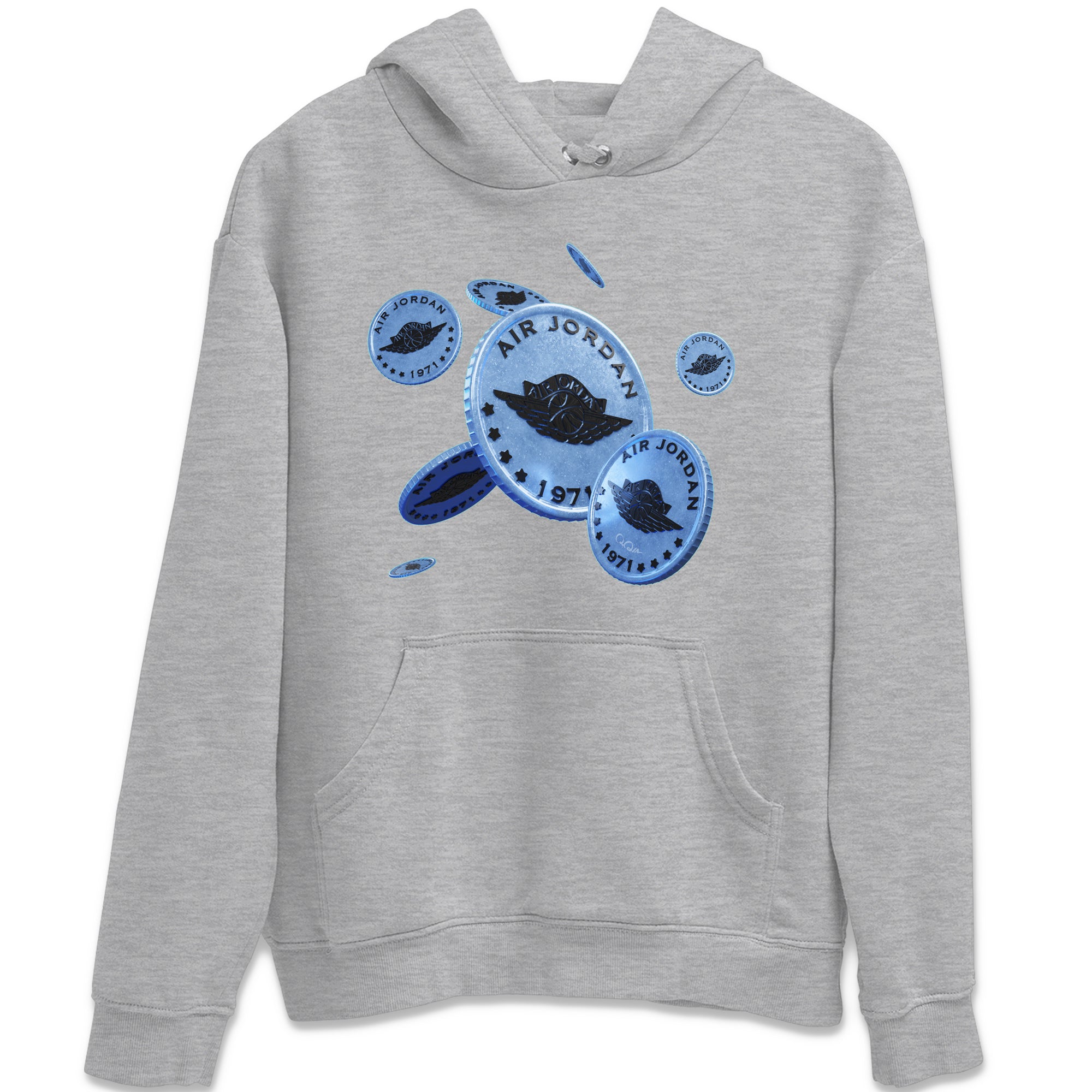 Air Jordan 5 UNC Shirt To Match Jordans Coin Drop Sneaker Tees AJ5 UNC Drip Gear Zone Sneaker Matching Clothing Unisex Shirts Heather Grey 2