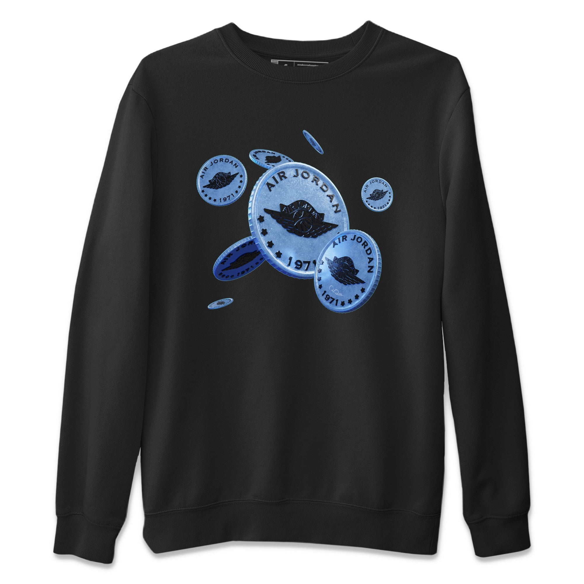 Air Jordan 5 UNC Shirt To Match Jordans Coin Drop Sneaker Tees AJ5 UNC Drip Gear Zone Sneaker Matching Clothing Unisex Shirts Black 2