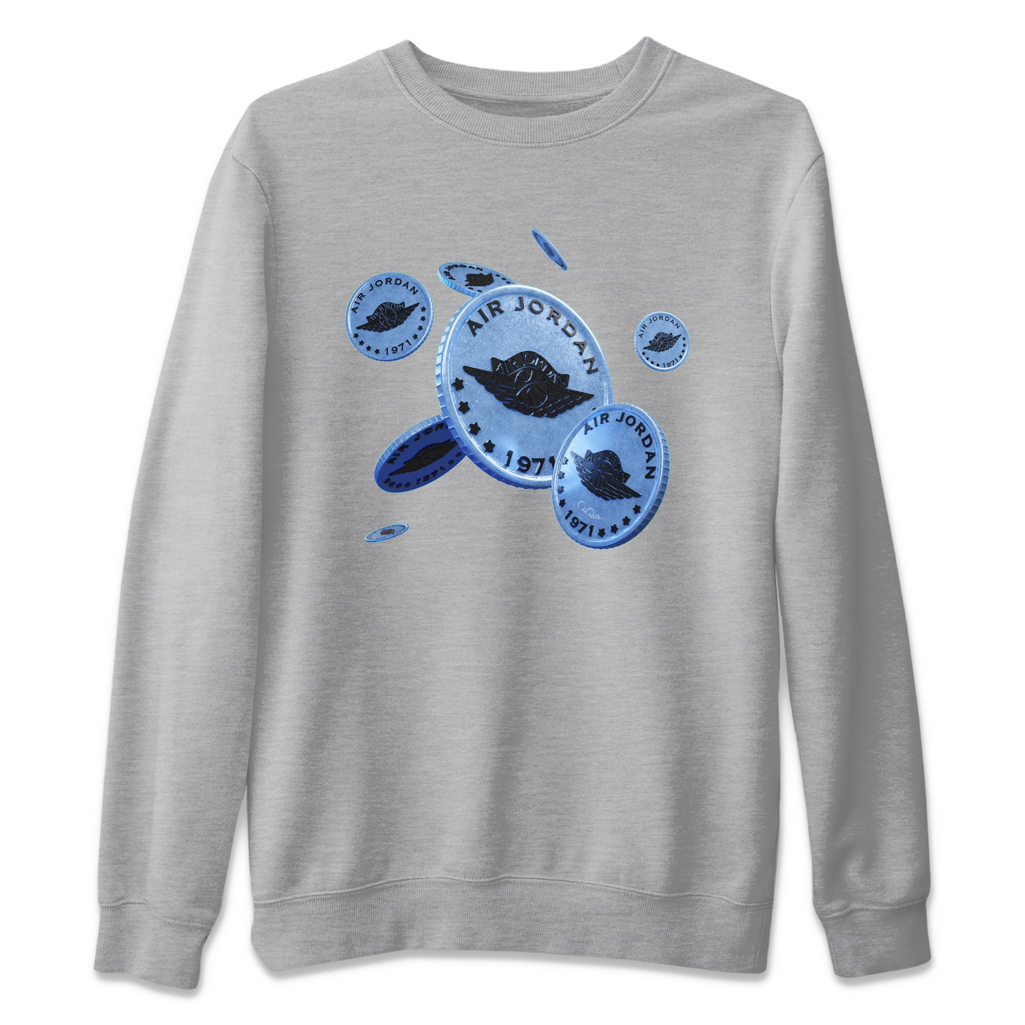 Air Jordan 5 UNC Shirt To Match Jordans Coin Drop Sneaker Tees AJ5 UNC Drip Gear Zone Sneaker Matching Clothing Unisex Shirts Heather Grey 2