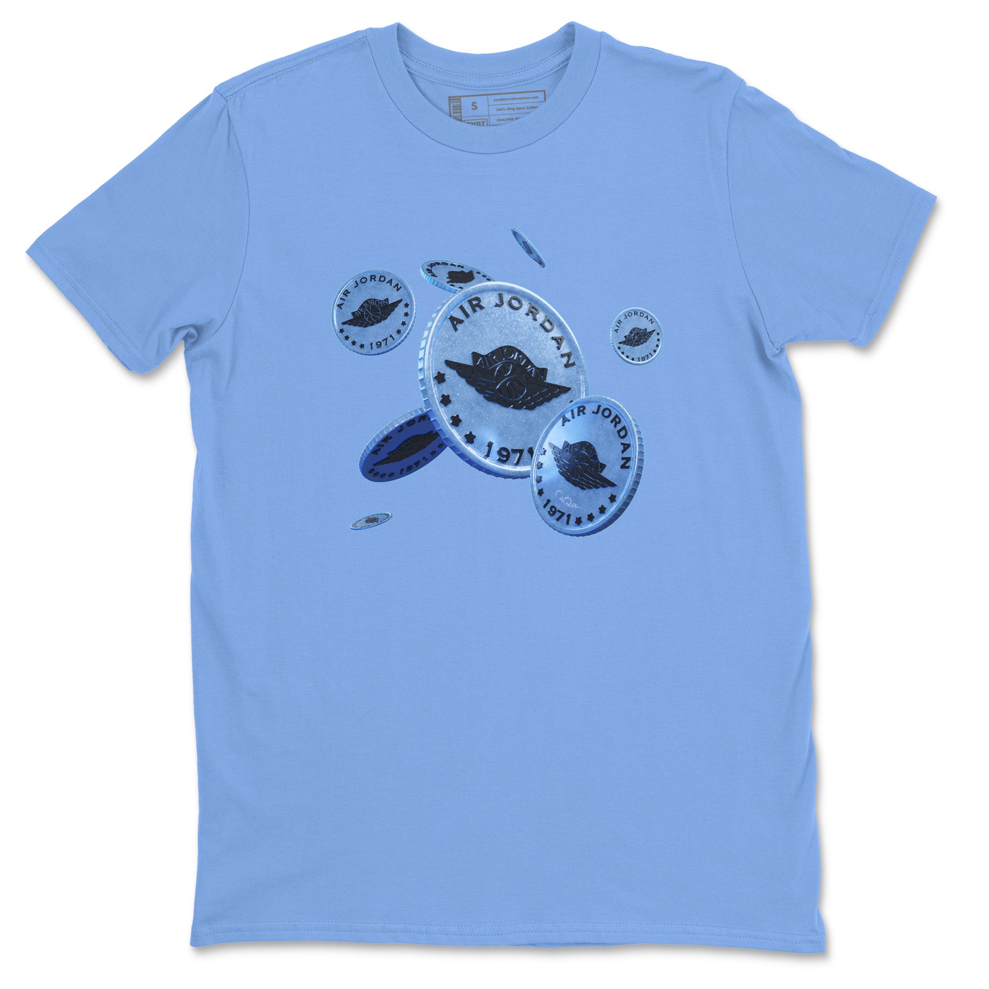 Air Jordan 5 UNC Shirt To Match Jordans Coin Drop Sneaker Tees AJ5 UNC Drip Gear Zone Sneaker Matching Clothing Unisex Shirts Carolina Blue 2