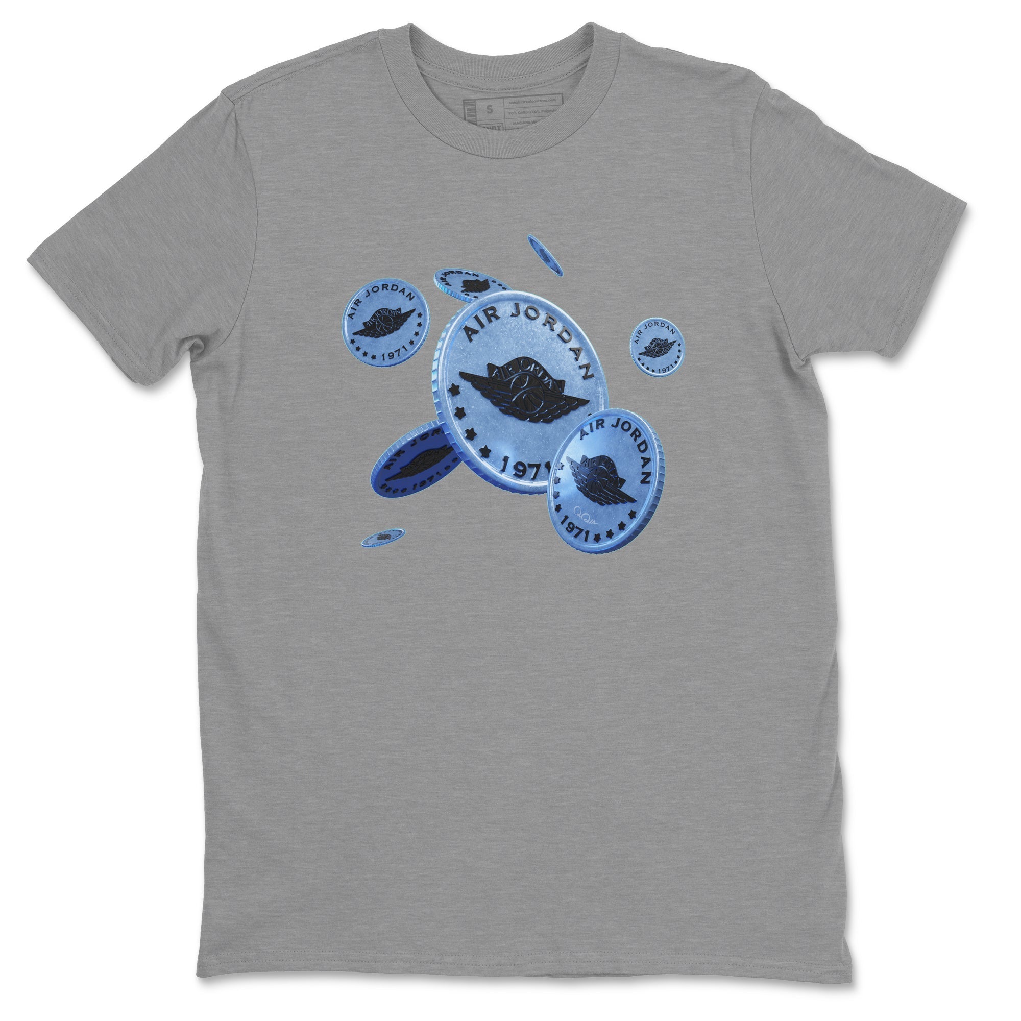Air Jordan 5 UNC Shirt To Match Jordans Coin Drop Sneaker Tees AJ5 UNC Drip Gear Zone Sneaker Matching Clothing Unisex Shirts Heather Grey 2