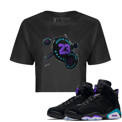 Air Jordan 6 Aqua Sneaker Match Tees Coin Drop Sneaker Tees AJ6 Aqua Sneaker Release Tees Women's Shirts Black 1