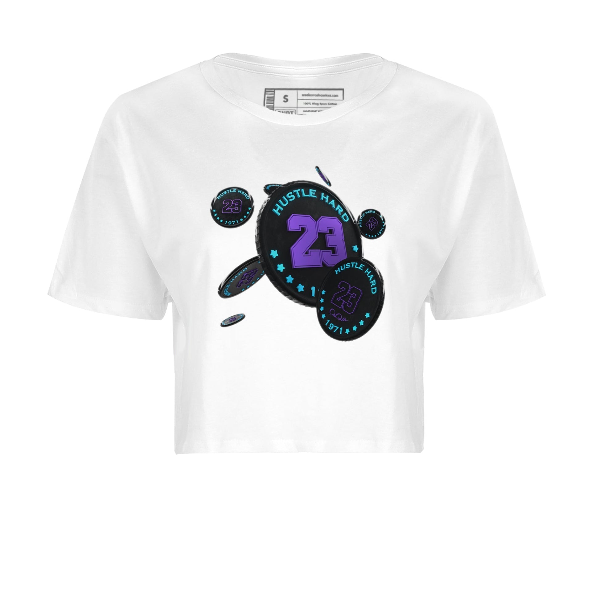 Air Jordan 6 Aqua Sneaker Match Tees Coin Drop Sneaker Tees AJ6 Aqua Sneaker Release Tees Women's Shirts White 2