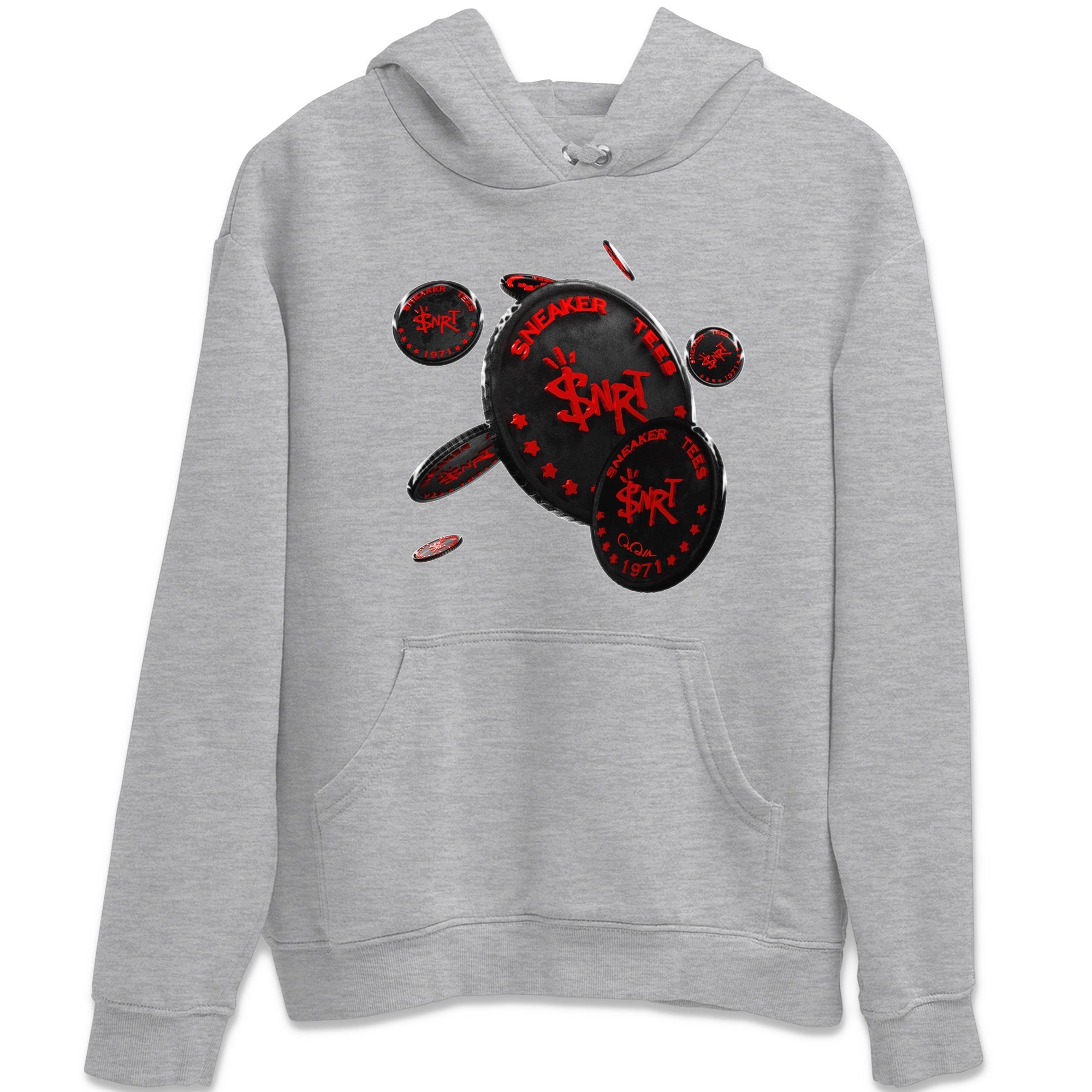 Air Jordan 6 Toro Bravo Sneaker Match Tees Coin Drop Streetwear Sneaker Shirt 3D Graphic Design Shirts AJ6 Toro Bravo Sneaker Release Tees Unisex Shirts Heather Grey 2