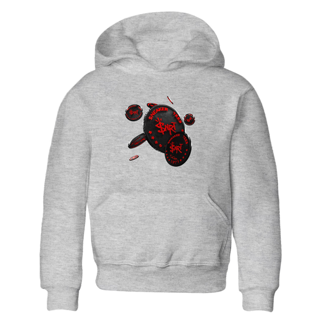 Air Jordan 6 Toro Bravo Sneaker Match Tees Coin Drop Streetwear Sneaker Shirt 3D Graphic Design Shirts AJ6 Toro Bravo Sneaker Release Tees Kids Shirts Heather Grey 2