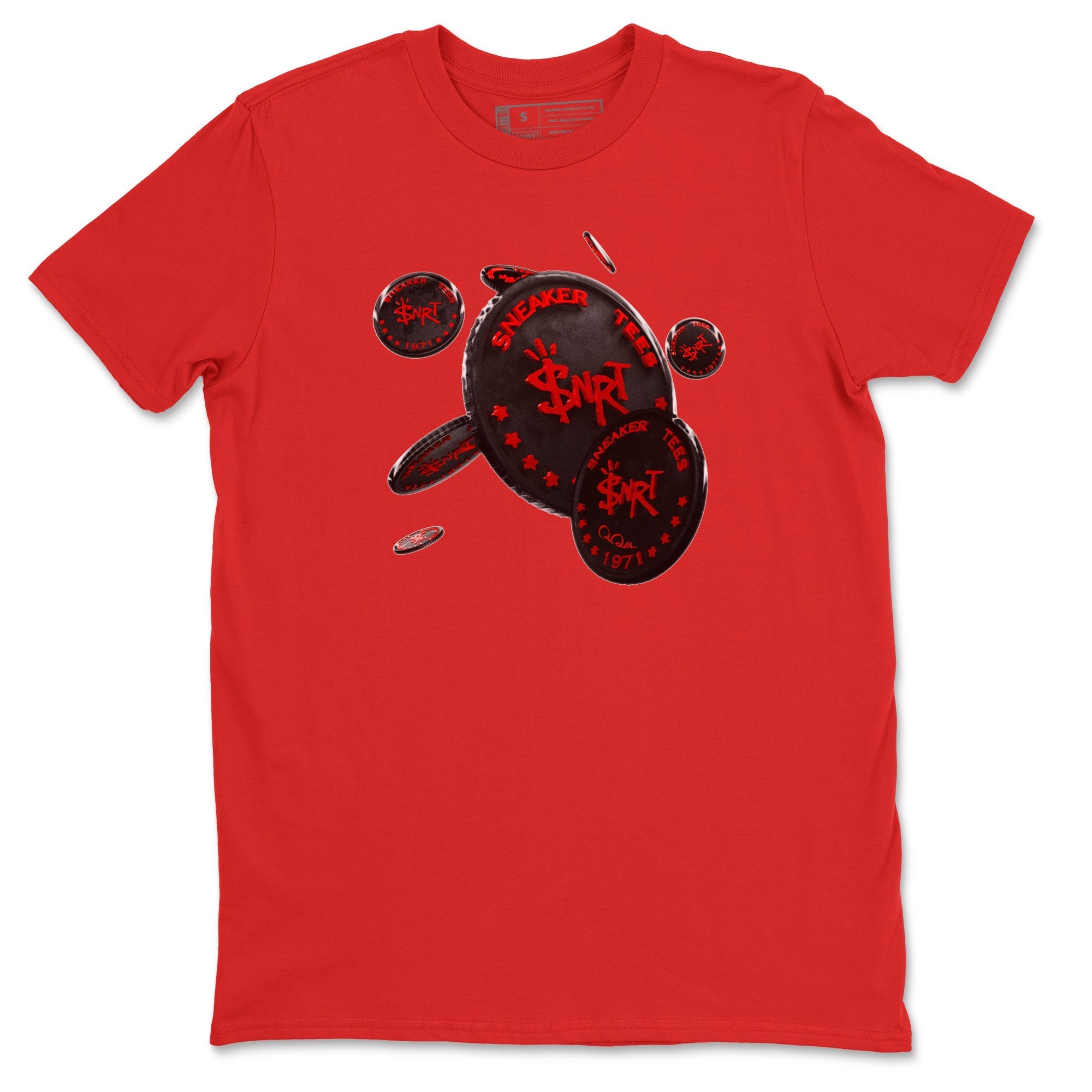 Air Jordan 6 Toro Bravo Sneaker Match Tees Coin Drop Streetwear Sneaker Shirt 3D Graphic Design Shirts AJ6 Toro Bravo Sneaker Release Tees Unisex Shirts Red 2