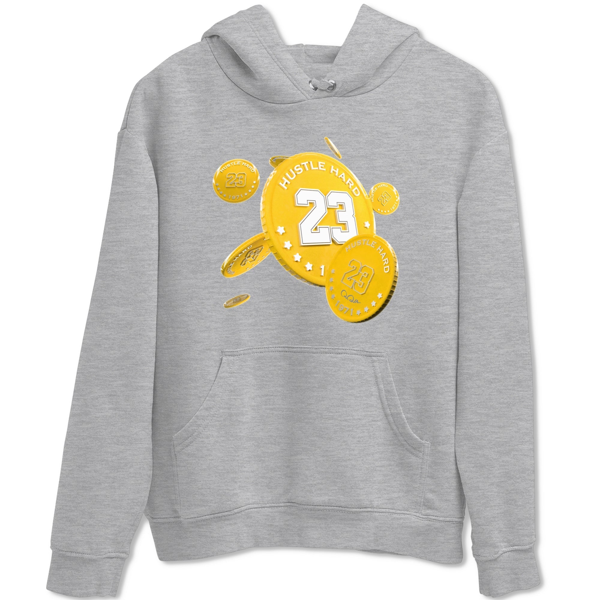 6s Yellow Ochre shirt to match jordans Coin Drop sneaker tees streetwear brand Air Jordan 6 Yellow Ochre Drip Gear Zone Brand Unisex Heather Grey 2 T-Shirt