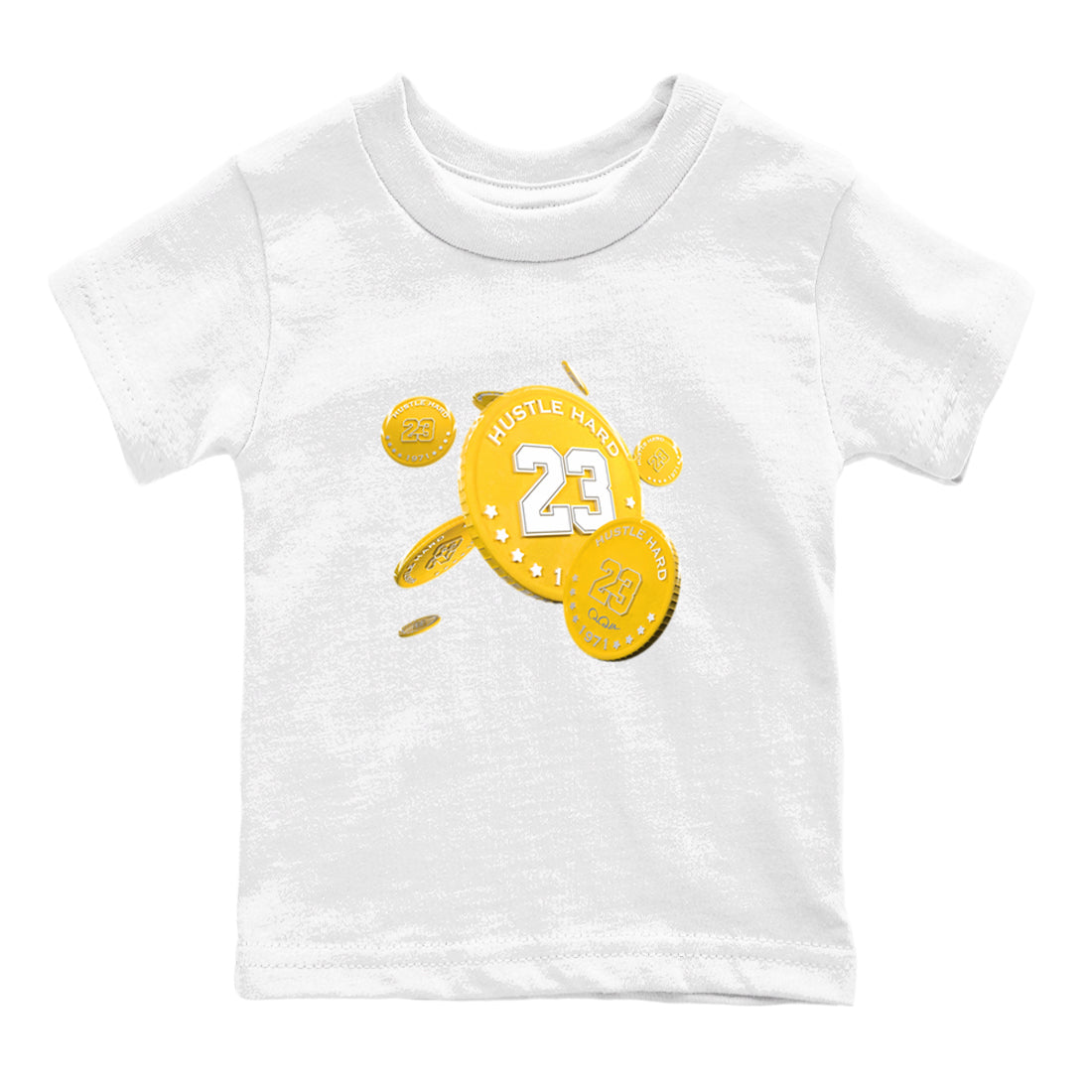 6s Yellow Ochre shirt to match jordans Coin Drop sneaker tees streetwear brand Air Jordan 6 Yellow Ochre Drip Gear Zone Brand Baby Toddler White 2 T-Shirt