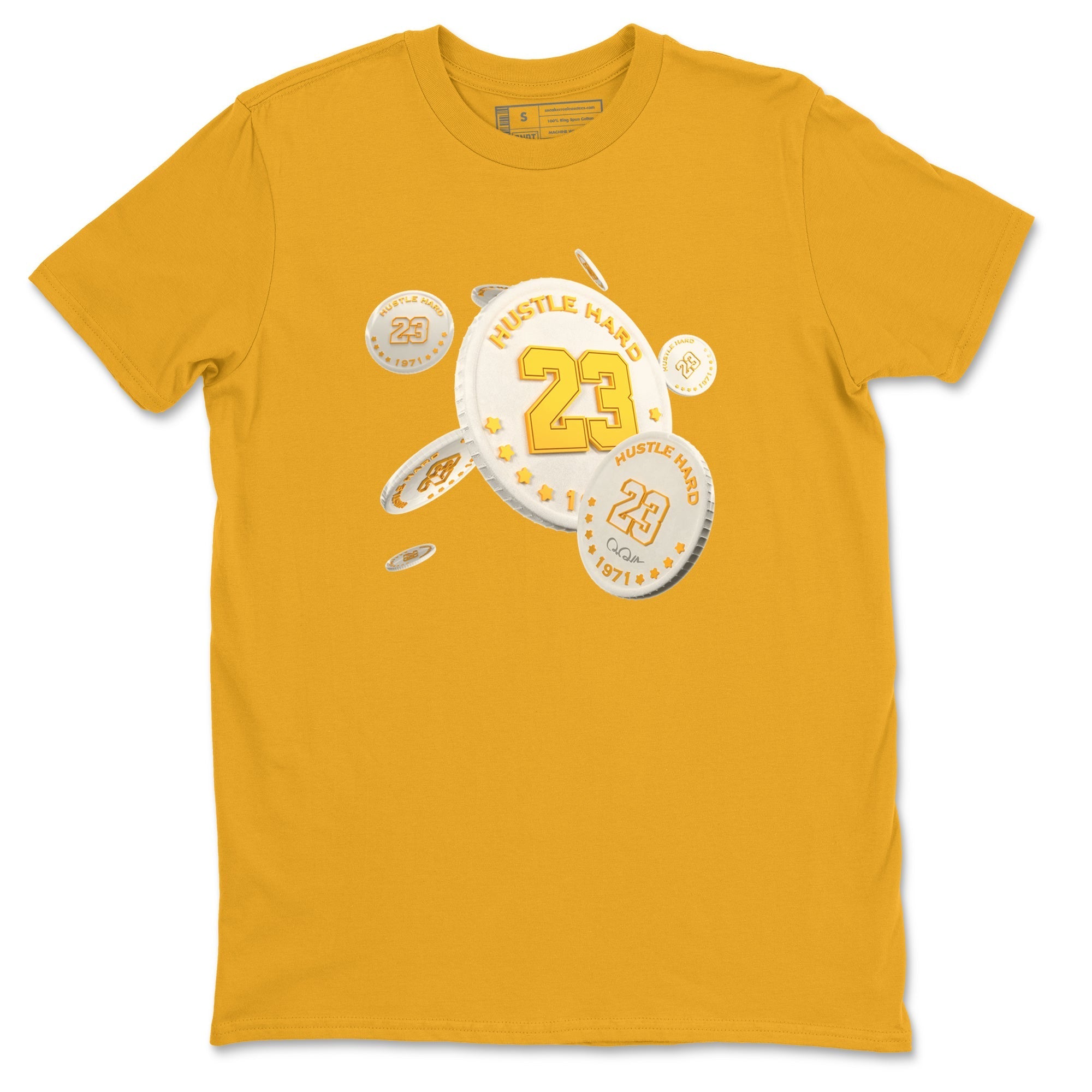 6s Yellow Ochre shirt to match jordans Coin Drop sneaker tees streetwear brand Air Jordan 6 Yellow Ochre Drip Gear Zone Brand Unisex Gold 2 T-Shirt