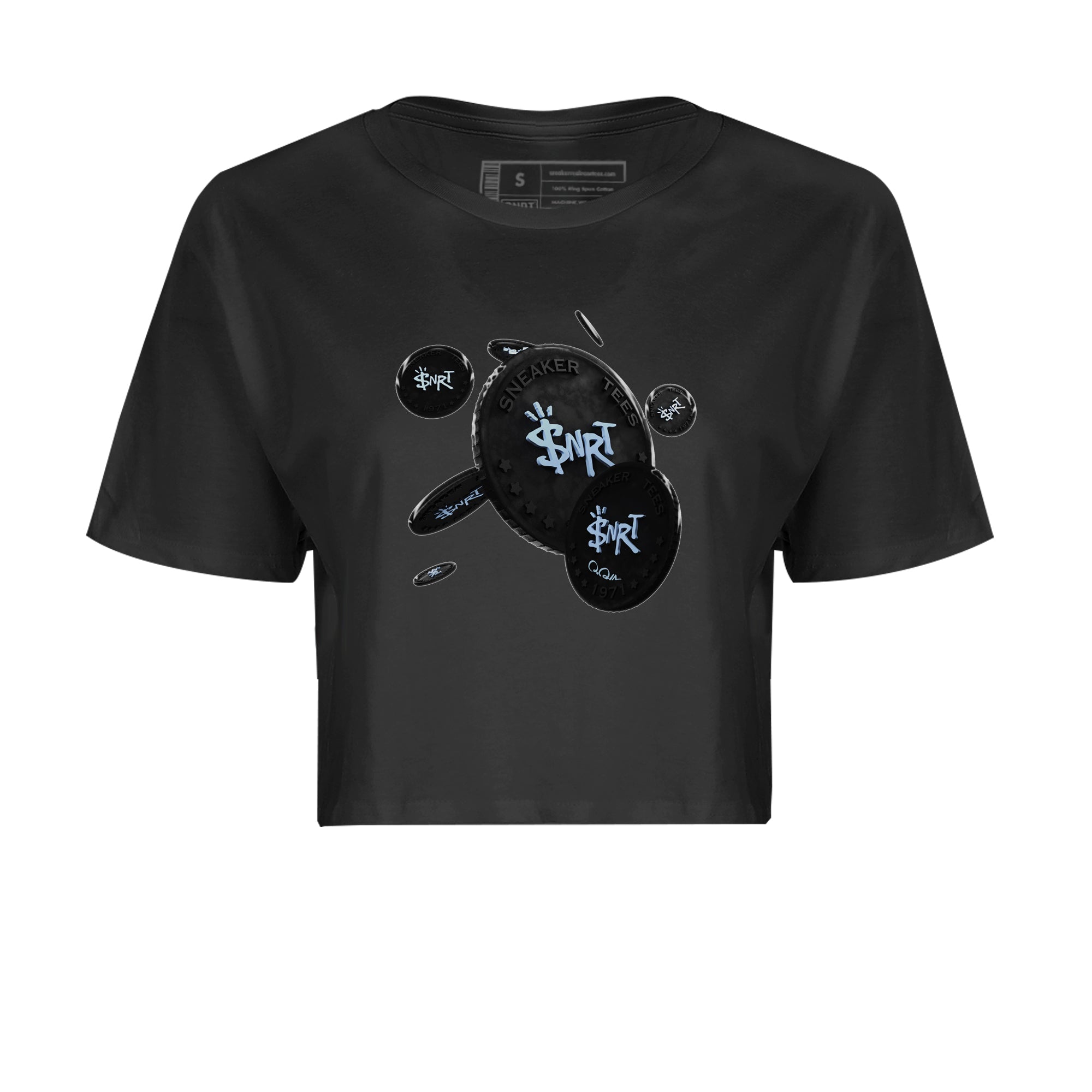 Air Jordan 7 Chambray Sneaker Match Tees Coin Drop Sneaker Tees AJ7 Chambray Sneaker Release Tees Women's Shirts Black 2