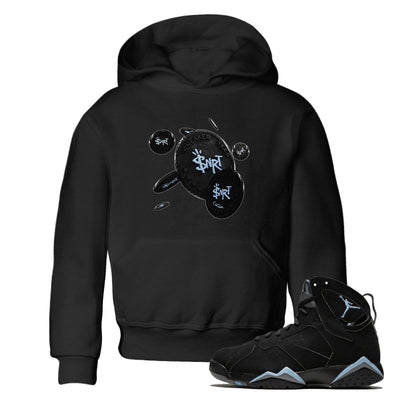 Air Jordan 7 Chambray Sneaker Match Tees Coin Drop Sneaker Tees AJ7 Chambray Sneaker Release Tees Kids Shirts Black 1