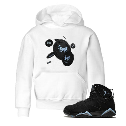 Air Jordan 7 Chambray Sneaker Match Tees Coin Drop Sneaker Tees AJ7 Chambray Sneaker Release Tees Kids Shirts White 1