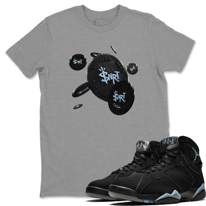 Air Jordan 7 Chambray Sneaker Match Tees Coin Drop Sneaker Tees AJ7 Chambray Sneaker Release Tees Unisex Shirts Heather Grey 1