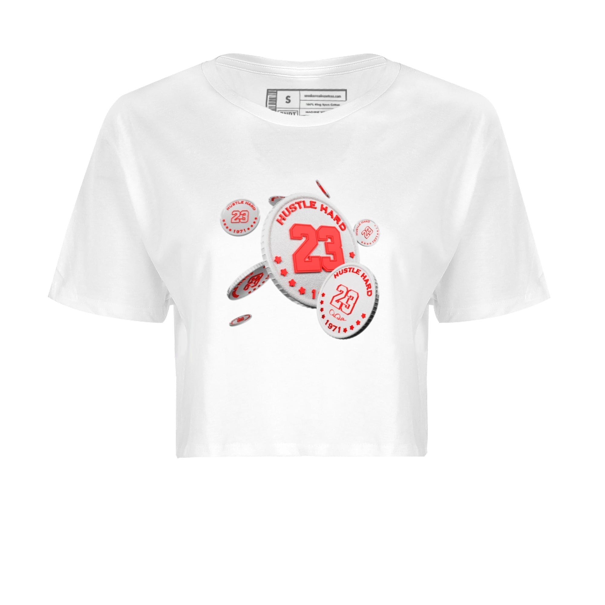 Air Jordan 7 Infrared Sneaker Match Tees Coin Drop Streetwear Sneaker Shirt AJ7 Infrared Sneaker Release Tees Women's Shirts White 2