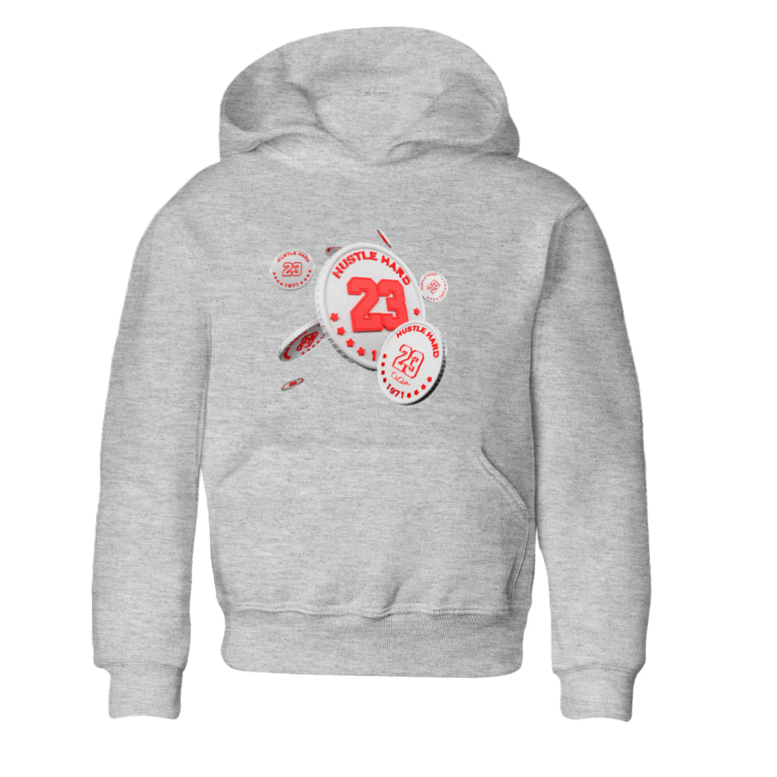 Air Jordan 7 Infrared Sneaker Match Tees Coin Drop Streetwear Sneaker Shirt AJ7 Infrared Sneaker Release Tees Kids Shirts Heather Grey 2