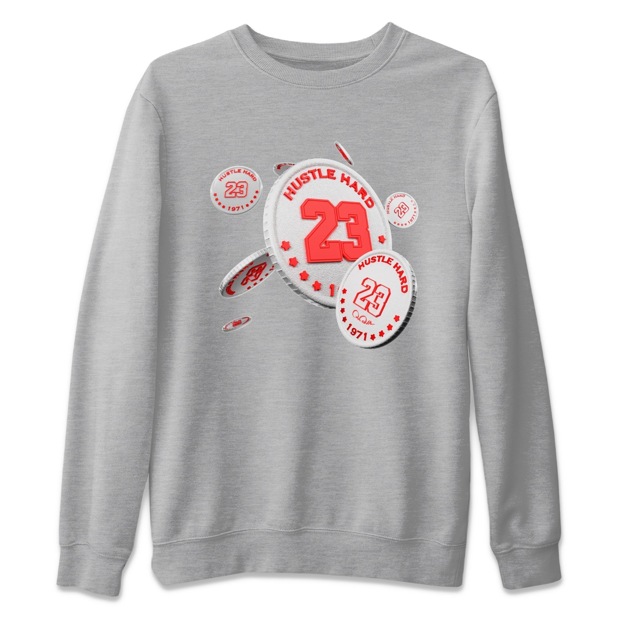 Air Jordan 7 Infrared Sneaker Match Tees Coin Drop Streetwear Sneaker Shirt AJ7 Infrared Sneaker Release Tees Unisex Shirts Heather Grey 2