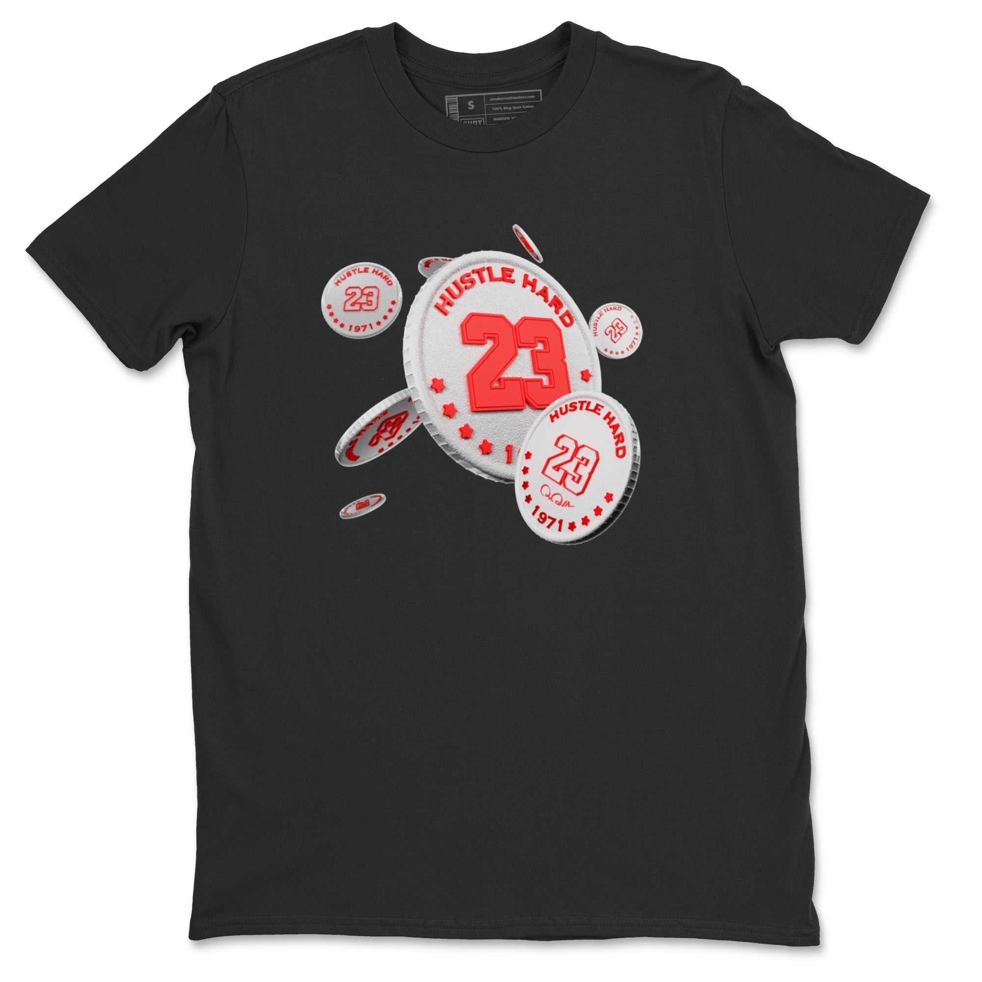 Air Jordan 7 Infrared Sneaker Match Tees Coin Drop Streetwear Sneaker Shirt AJ7 Infrared Sneaker Release Tees Unisex Shirts Black 2