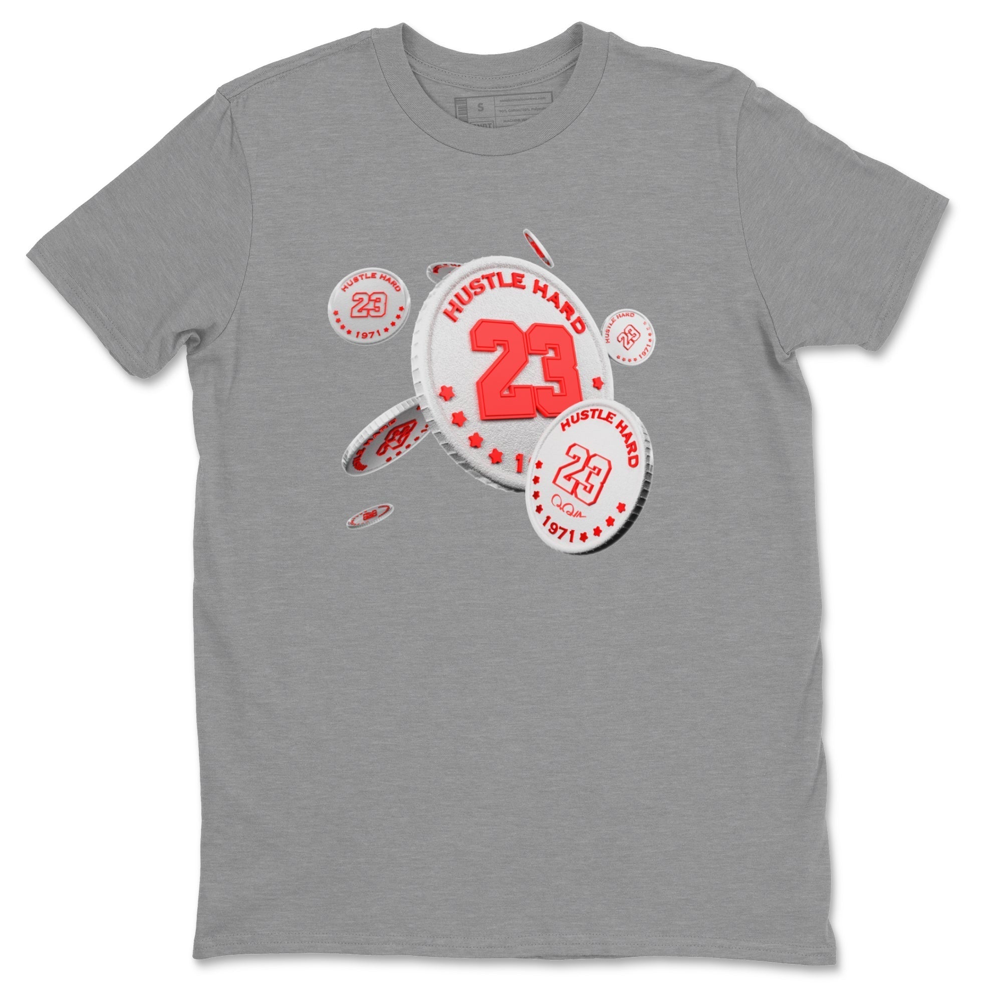 Air Jordan 7 Infrared Sneaker Match Tees Coin Drop Streetwear Sneaker Shirt AJ7 Infrared Sneaker Release Tees Unisex Shirts Heather Grey 2