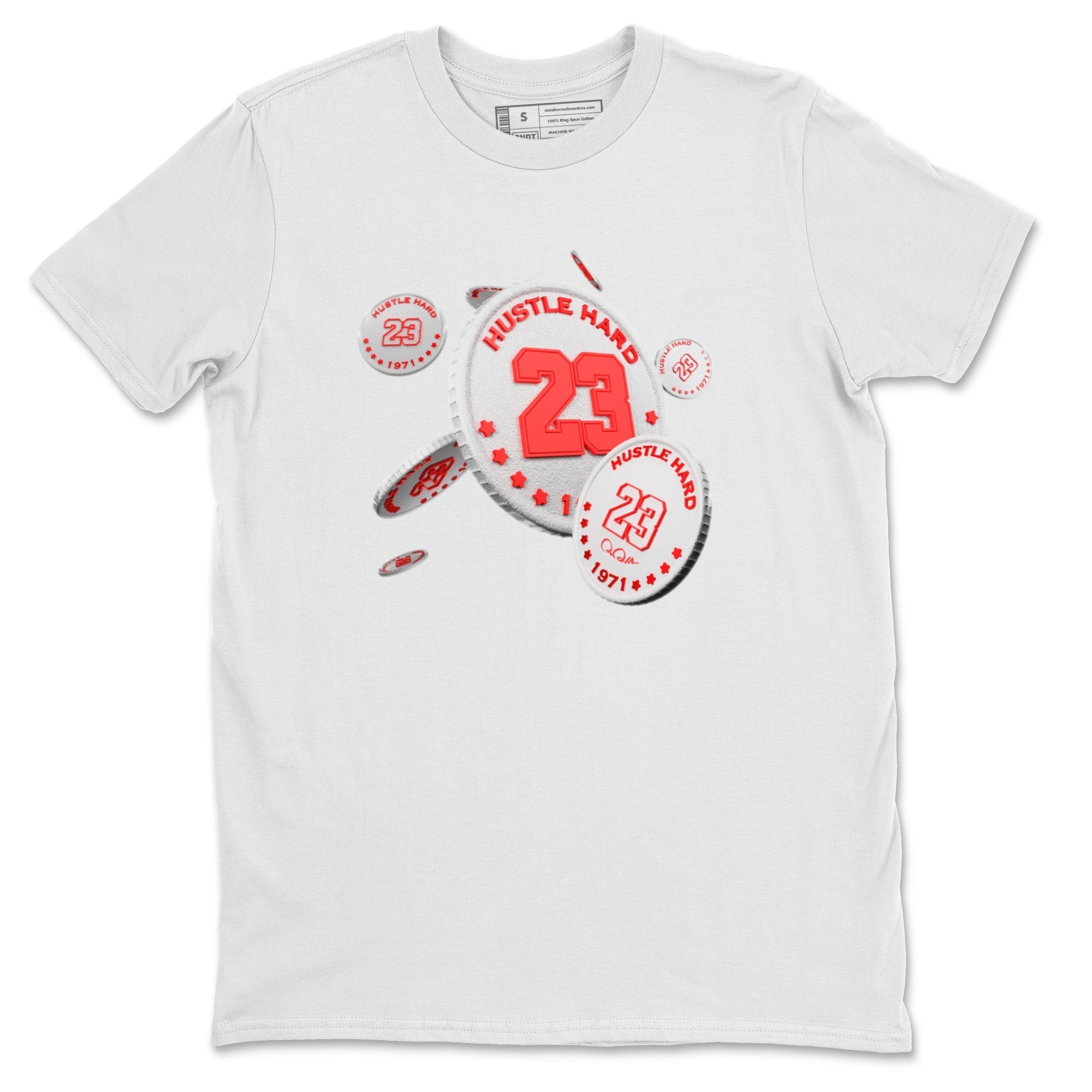 Air Jordan 7 Infrared Sneaker Match Tees Coin Drop Streetwear Sneaker Shirt AJ7 Infrared Sneaker Release Tees Unisex Shirts White 2